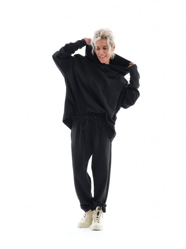 Relaxed Black Sweatsuit Set