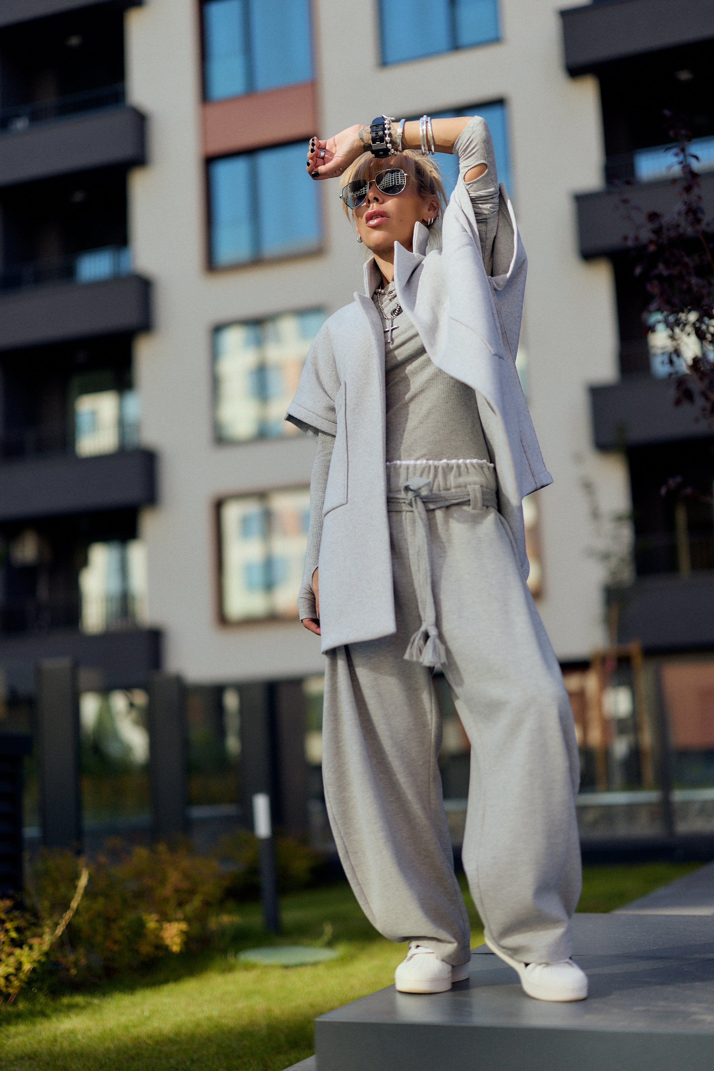 Oversized Grey Three-Piece Set