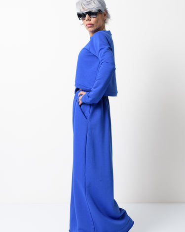 Royal Blue Two Piece Tracksuit Set For Women - Clothes By Locker Room