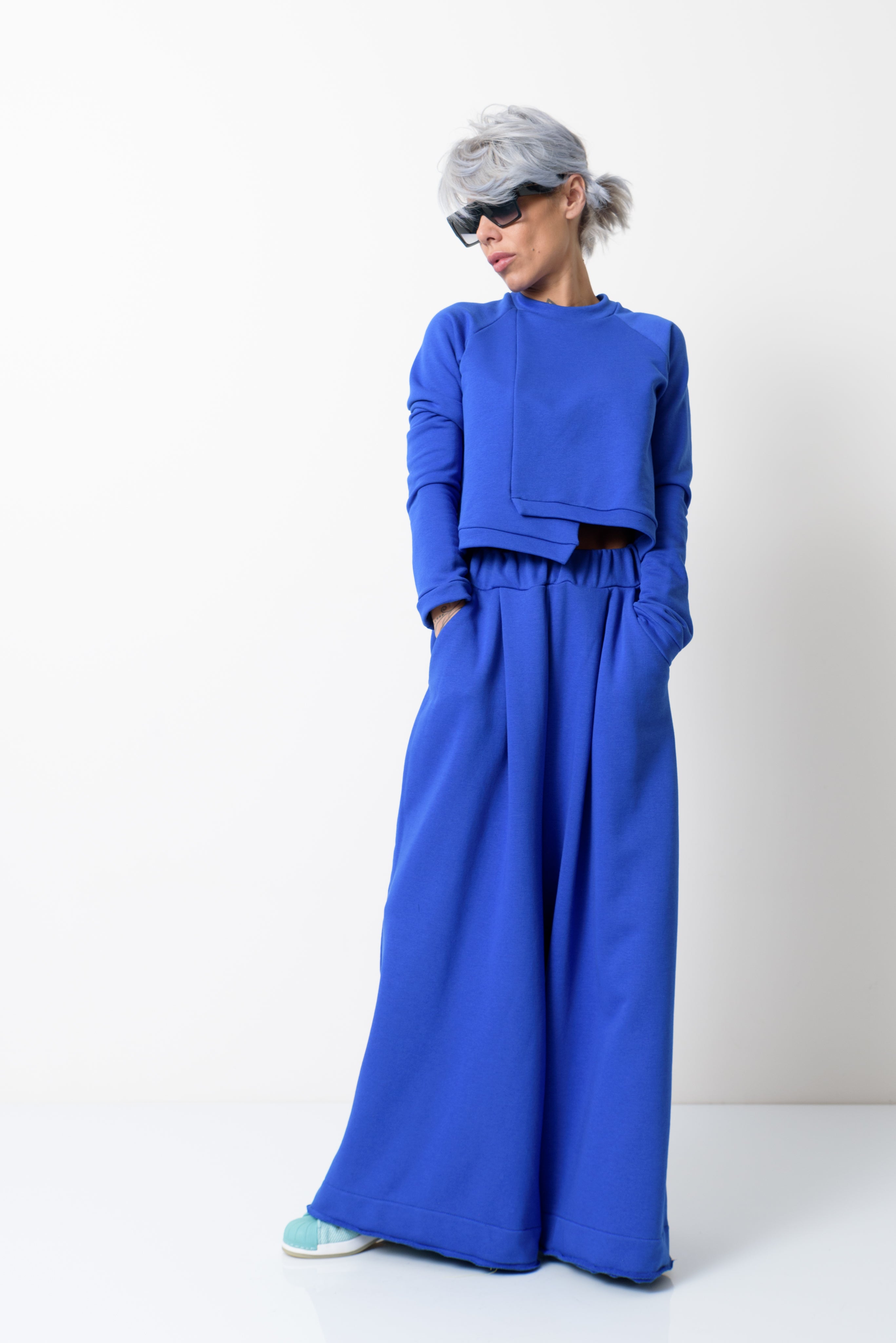 Royal Blue Two Piece Tracksuit Set For Women - Clothes By Locker Room