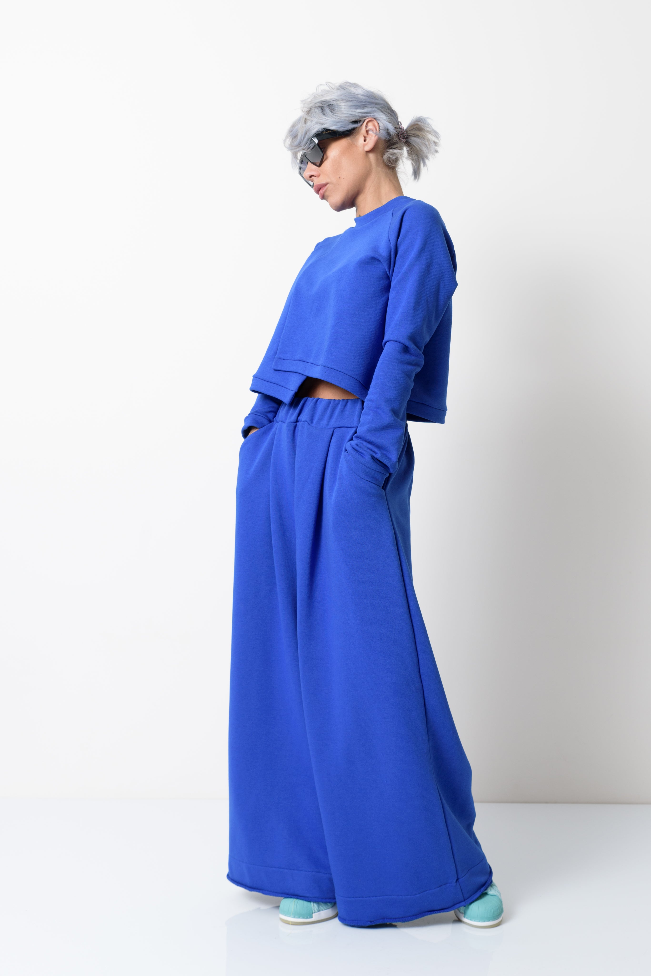 Royal Blue Two Piece Tracksuit Set For Women - Clothes By Locker Room