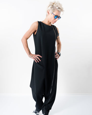 Black Harem Jumpsuit with Front Pocket - Clothes By Locker Room