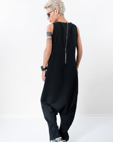Black Harem Jumpsuit with Front Pocket - Clothes By Locker Room