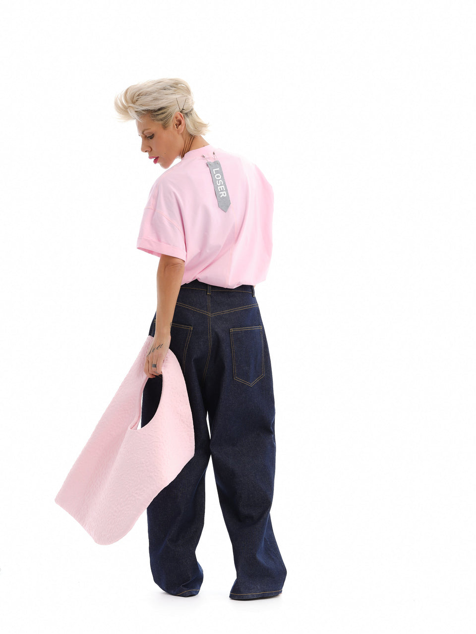 Pink Graphic Tee & Baggy Jeans Outfit Set L/XL / 2XL/3XL
