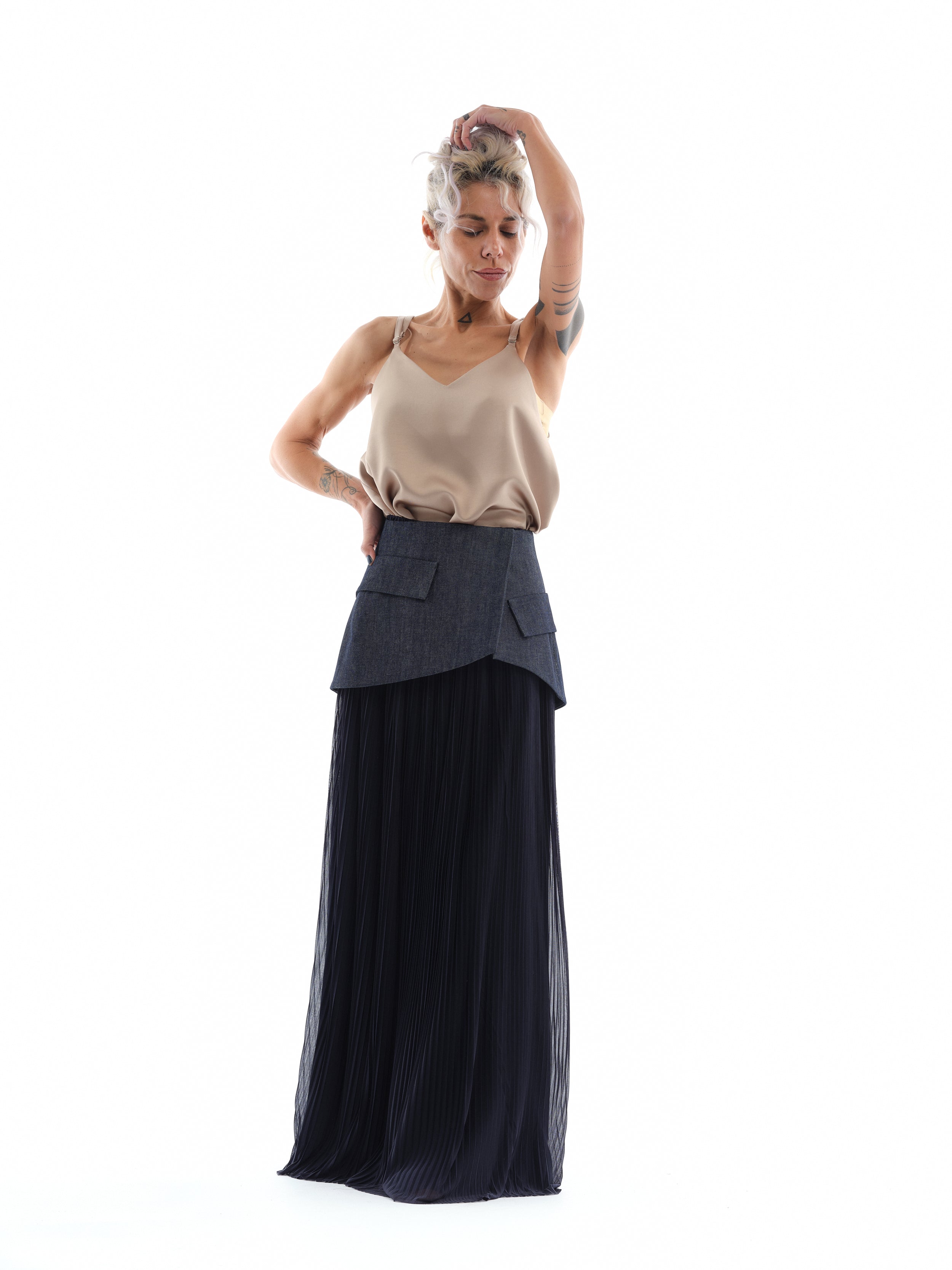 Denim Soleil Maxi Skirt