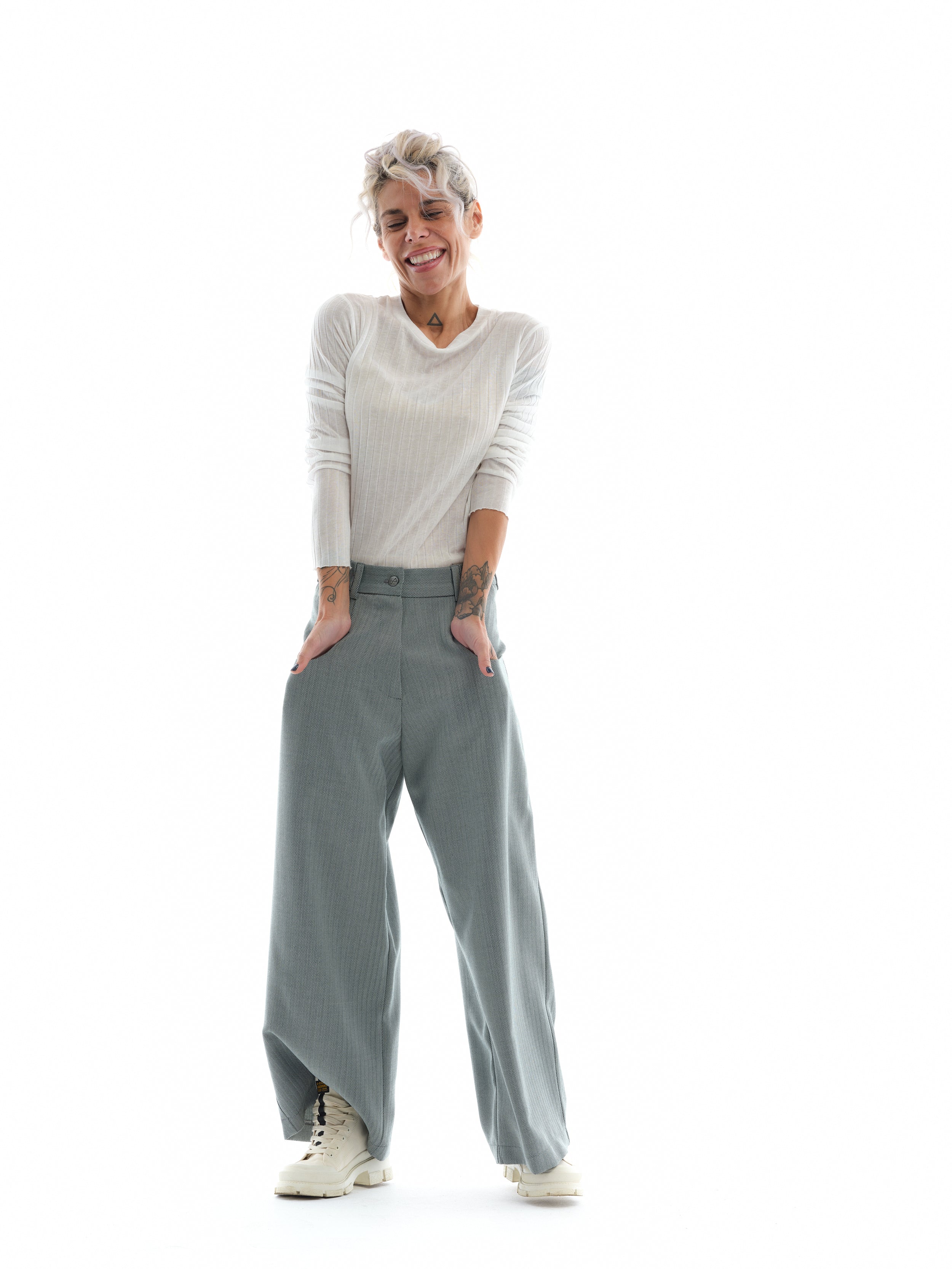 Green Wide Leg Pants