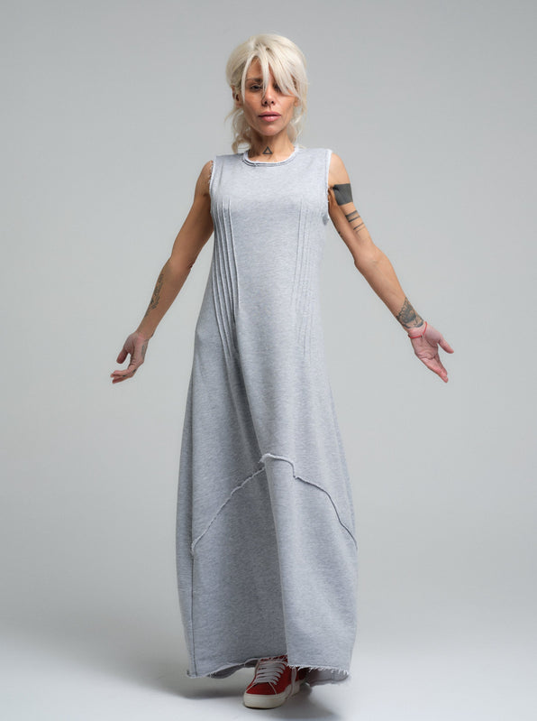 Relaxed-Fit Grey Maxi Dress