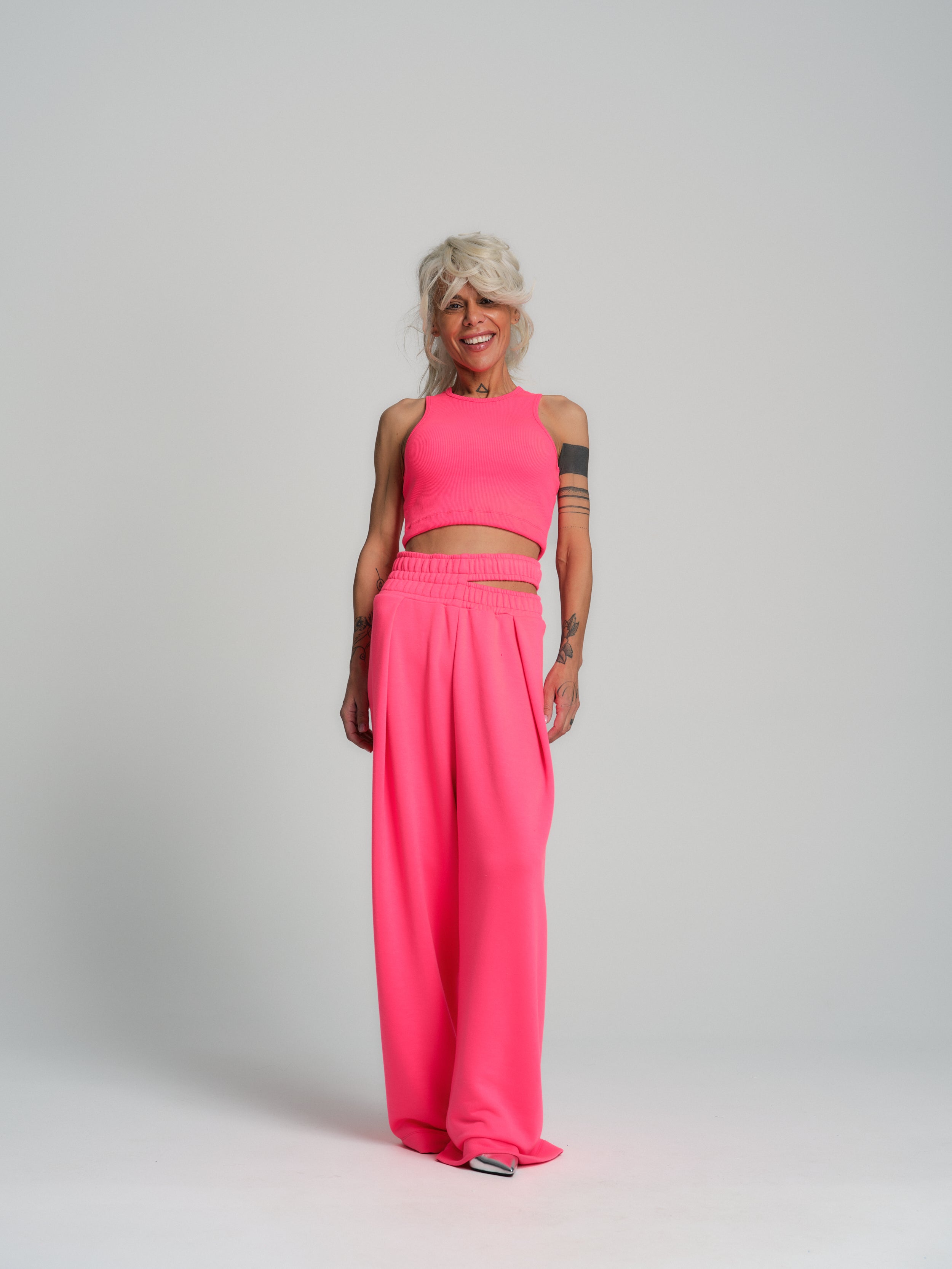 Neon Pink 3-Piece Sweatsuit Set