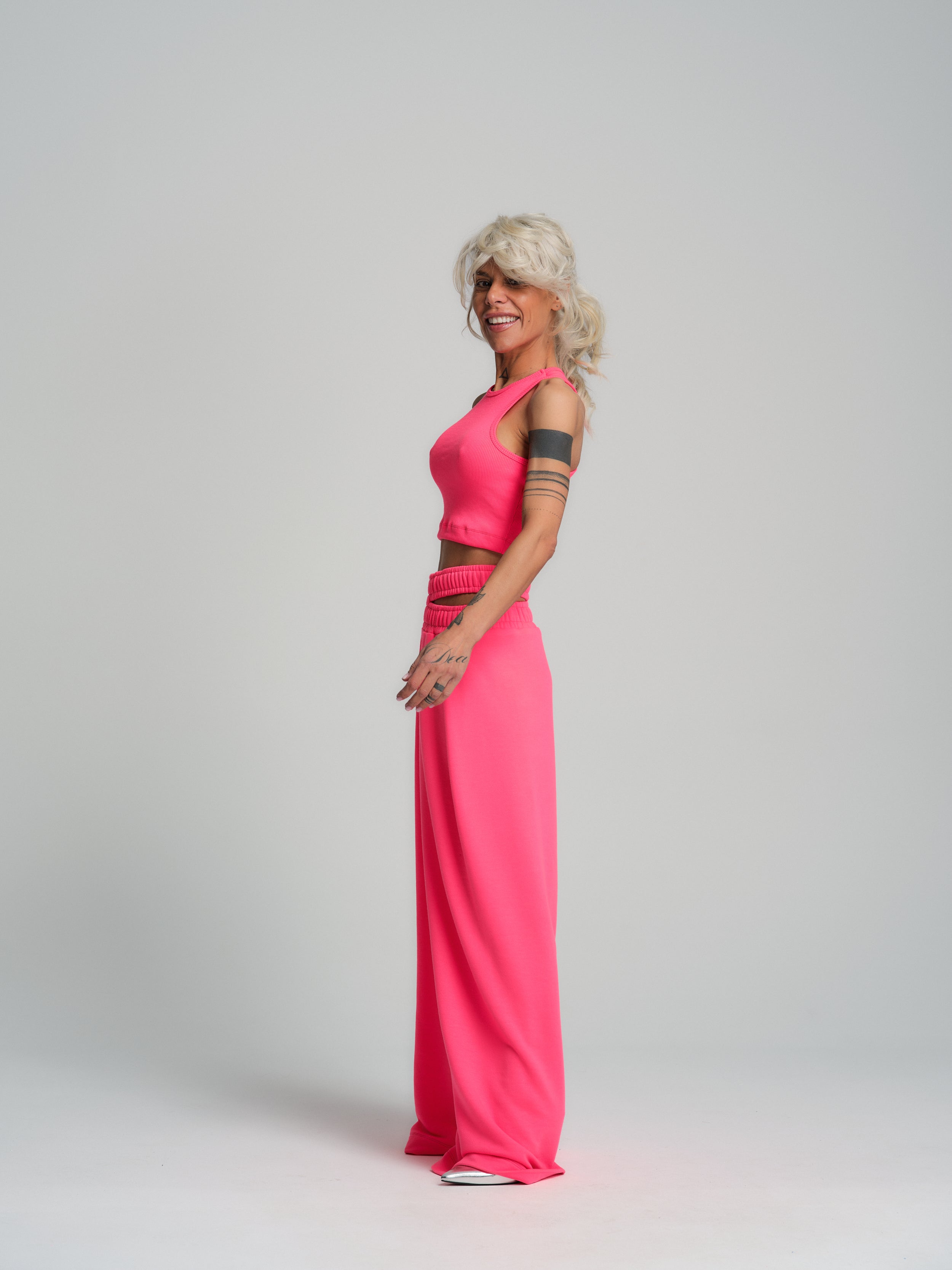 Neon Pink 3-Piece Sweatsuit Set