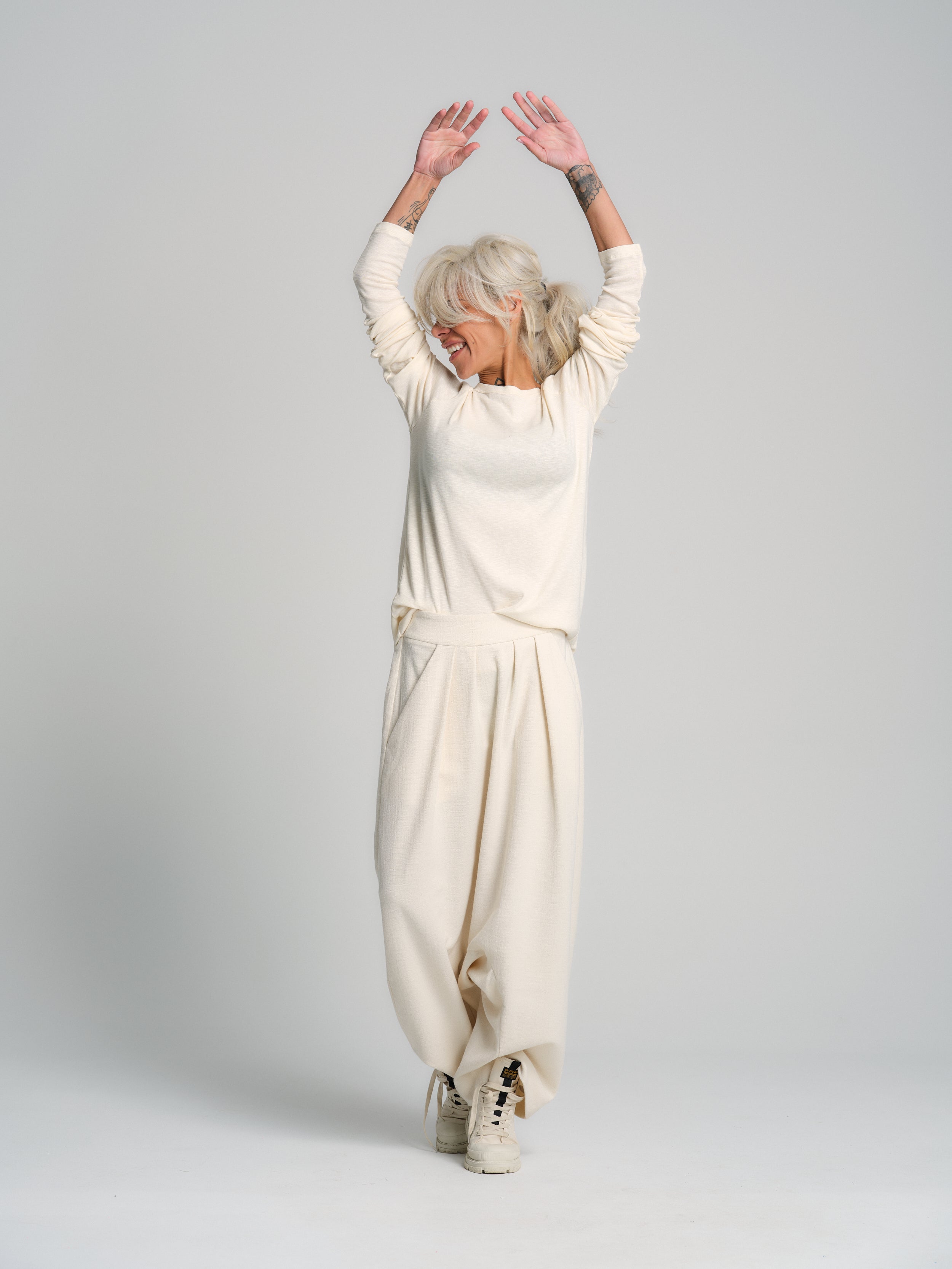 Cream Long-Sleeve Top