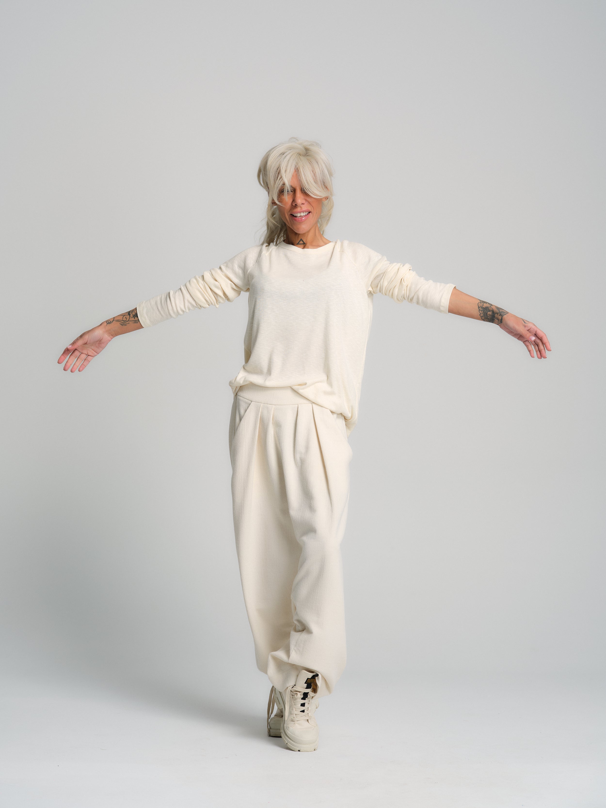 Cream Long-Sleeve Top