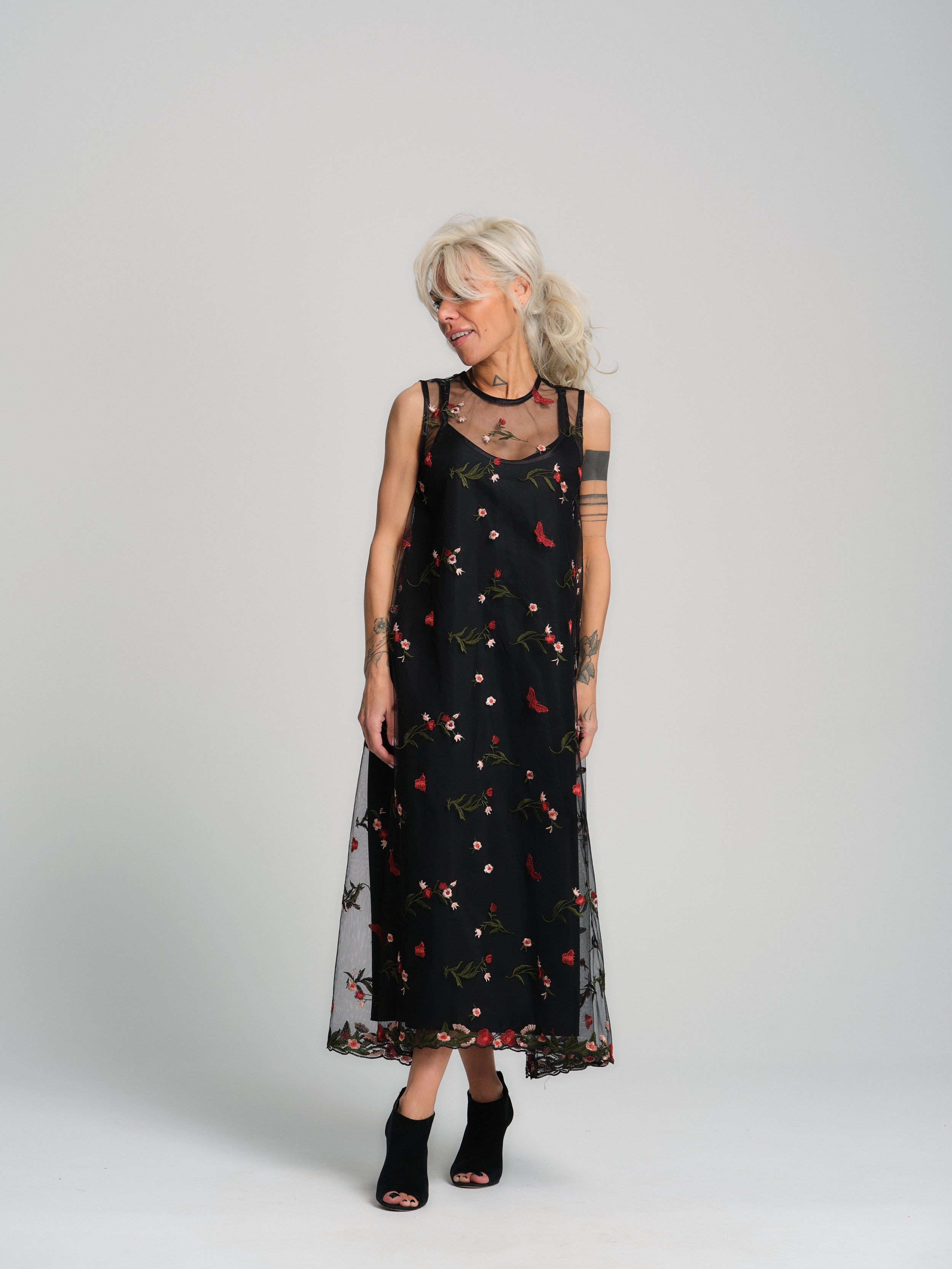 Embroidered Floral Dress