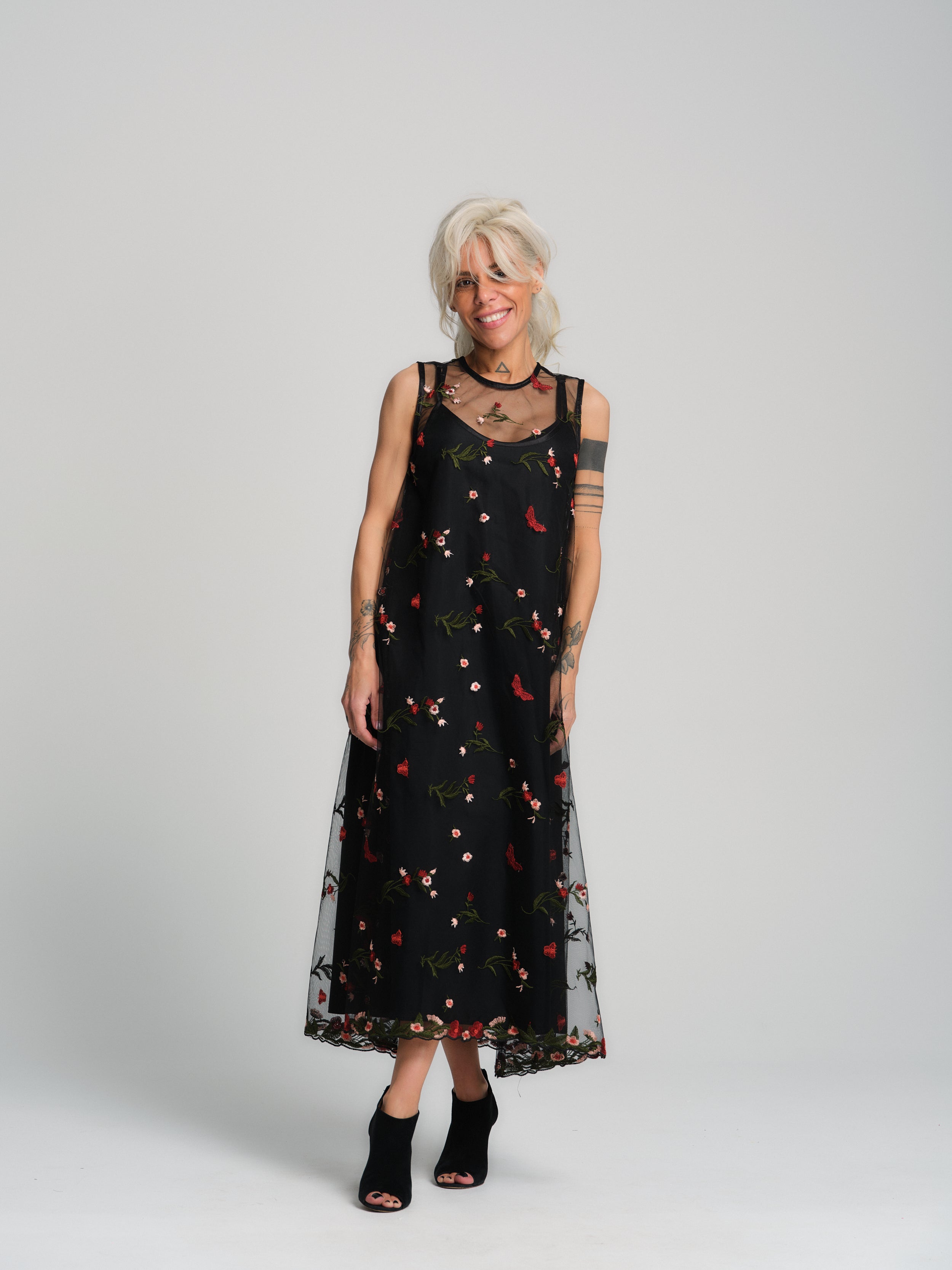 Embroidered Floral Dress