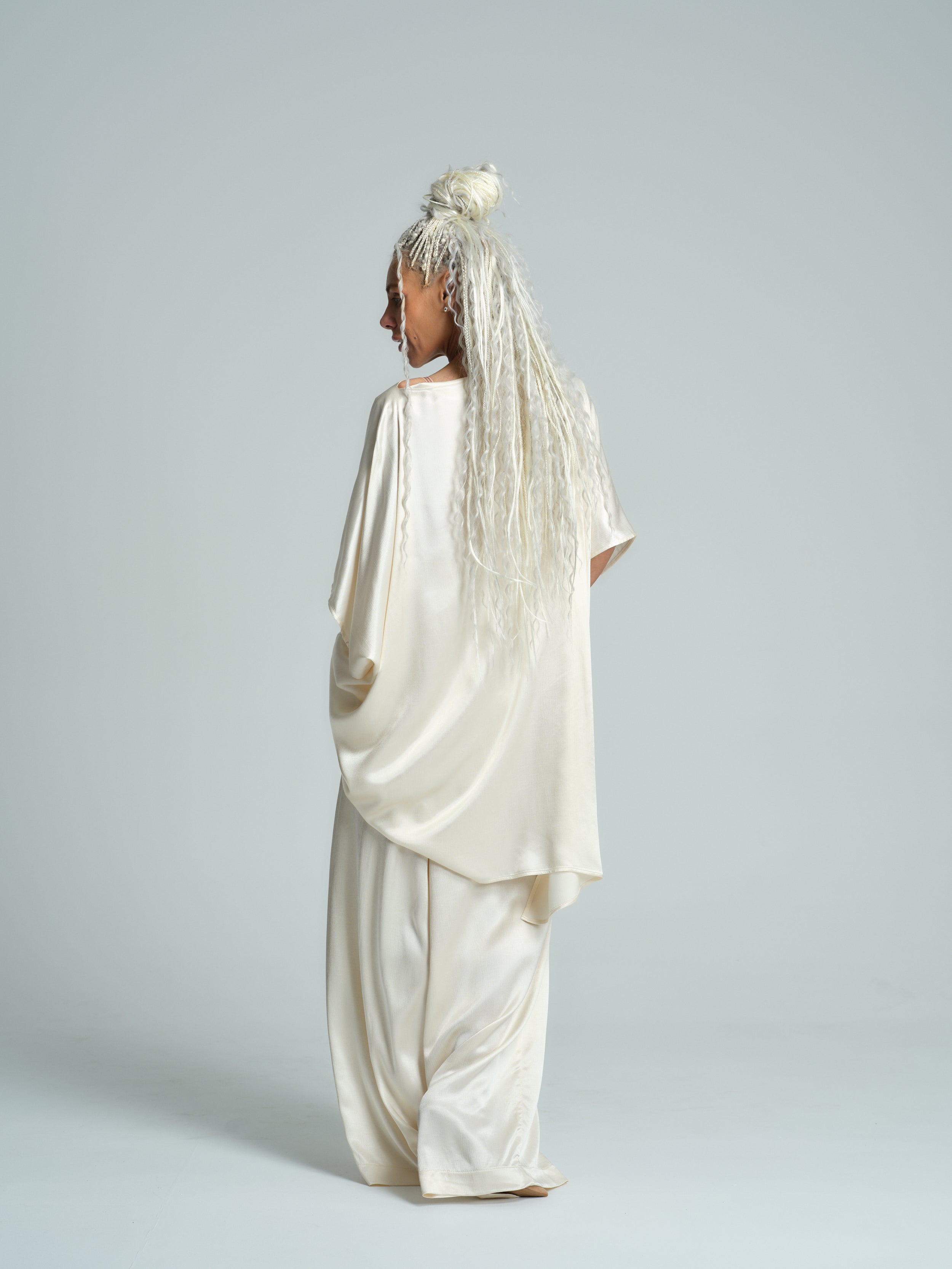 Ivory Satin Draped Top & Relaxed Pants Co-Ord Set – Clothes By Locker Room Ivory Satin Draped Top & Relaxed Pants Co-Ord Set – Clothes By Locker Room