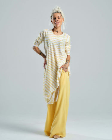 Yellow Striped Linen Tunic