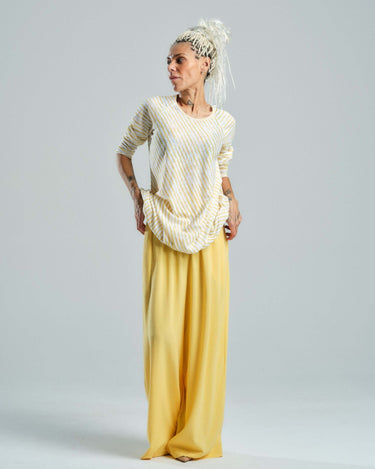 Yellow Striped Linen Tunic
