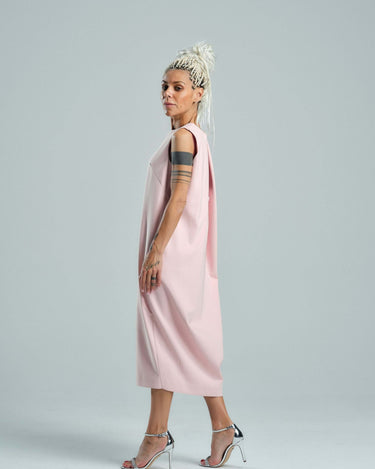 Pink Open-Back Shift Dress