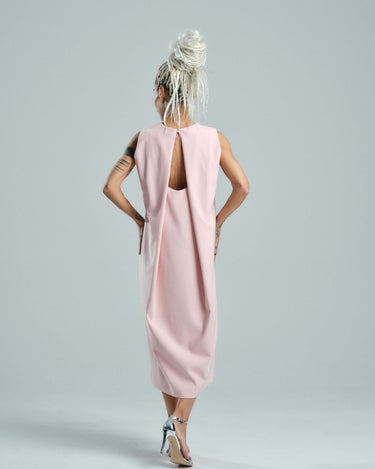 Pink Open-Back Shift Dress