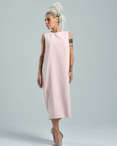 Pink Open-Back Shift Dress