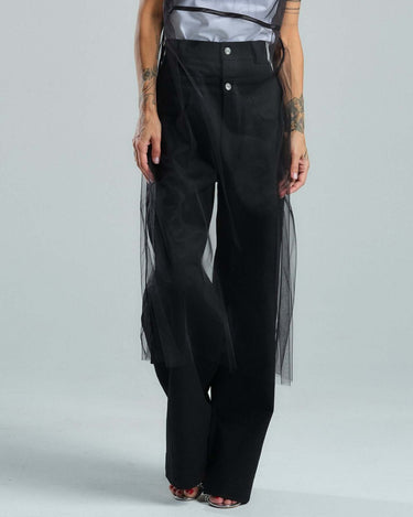 Double-Waistband Jeans in Black