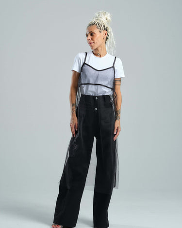 Double-Waistband Jeans in Black