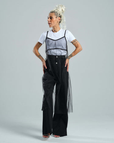 Double-Waistband Jeans in Black