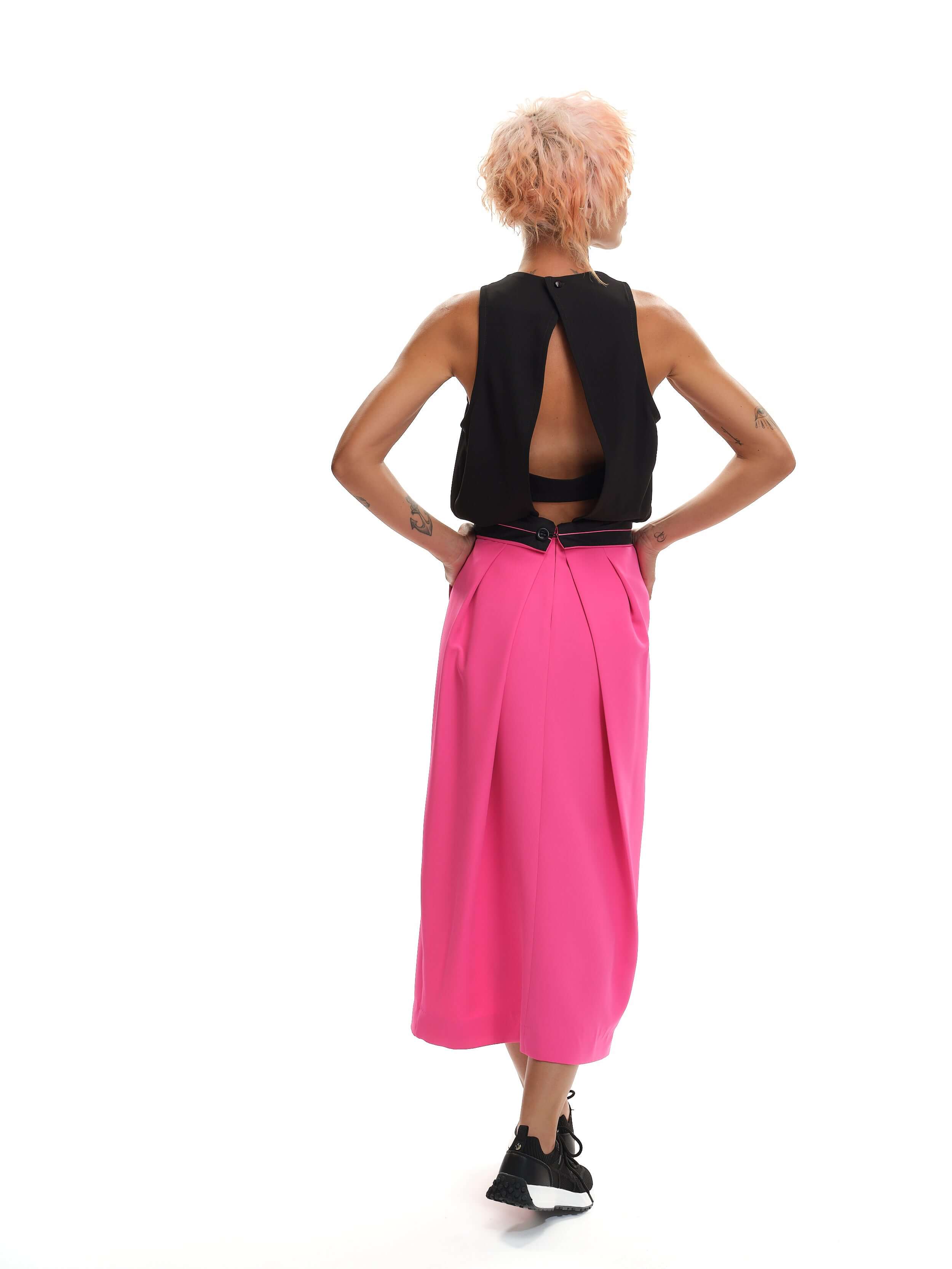 Magenta Midi Skirt