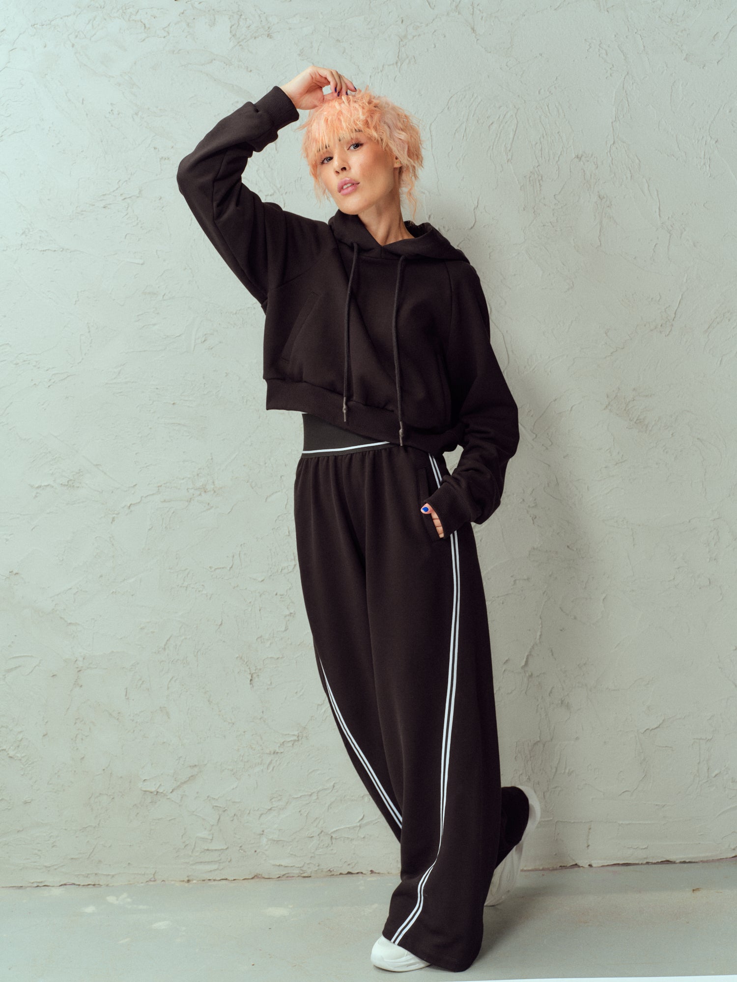 Black Color-Block Activewear Set