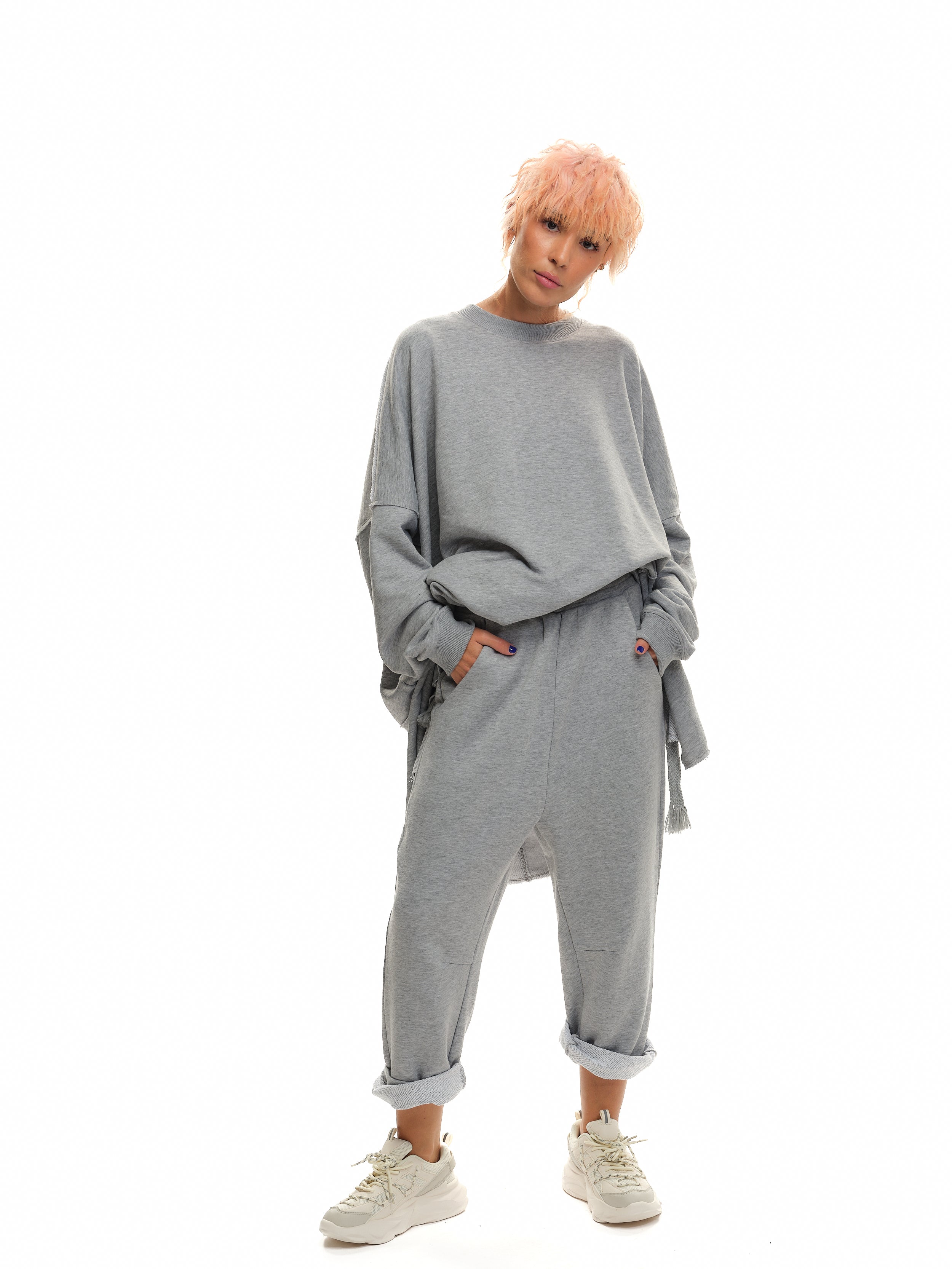 Asymmetric Grey Activewear Set