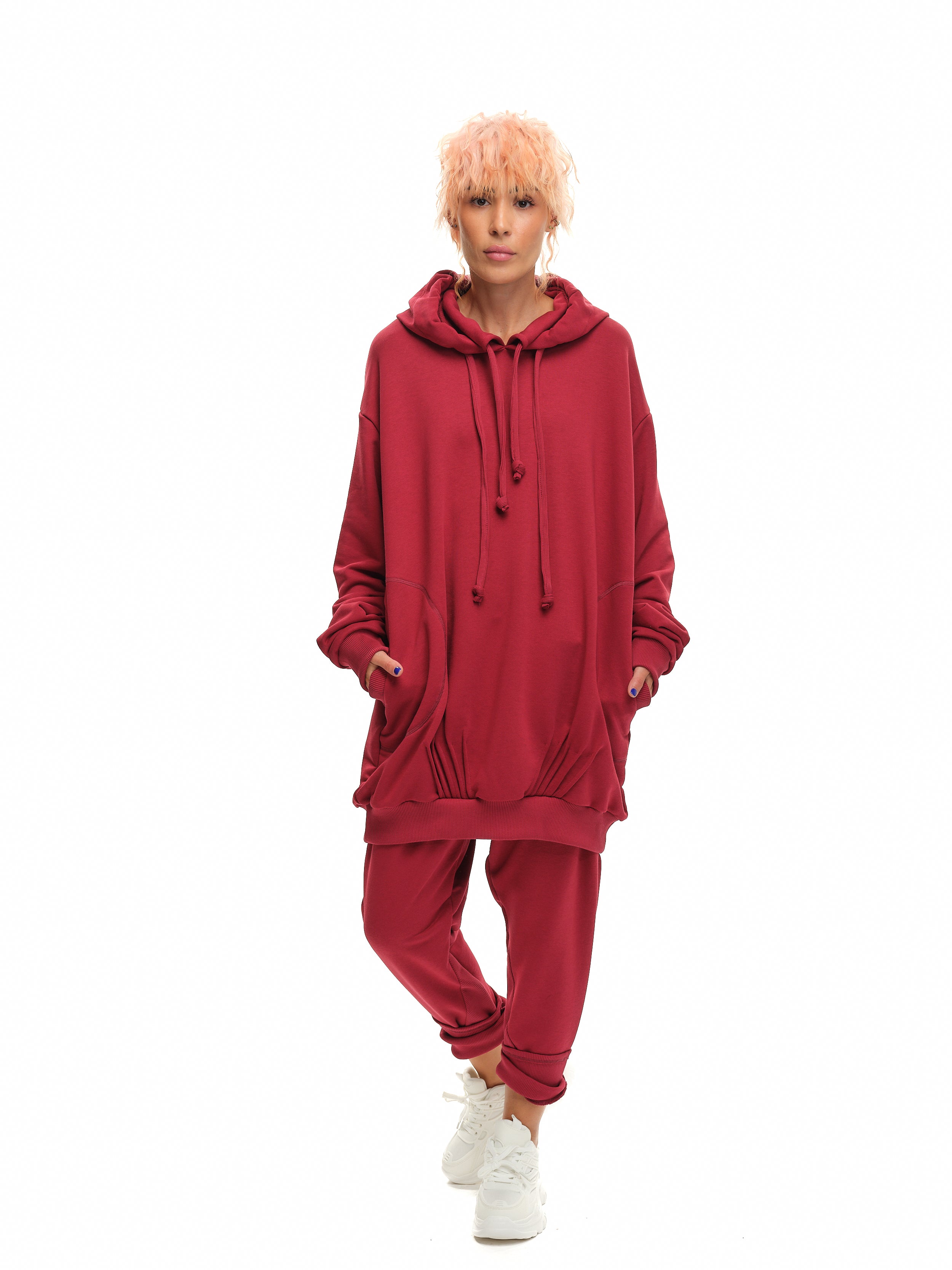 Pleated Red Activewear Set