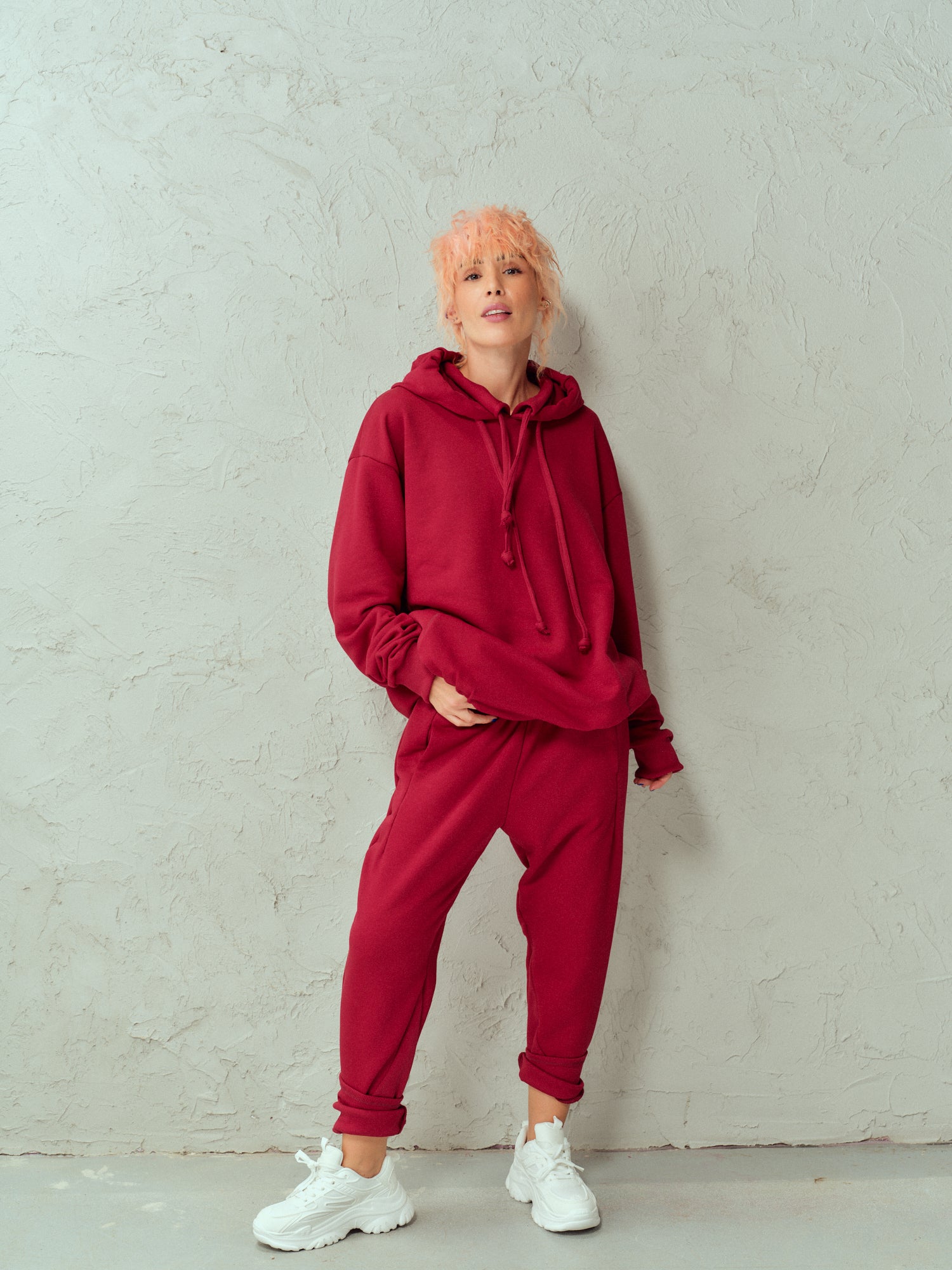 Pleated Red Activewear Set