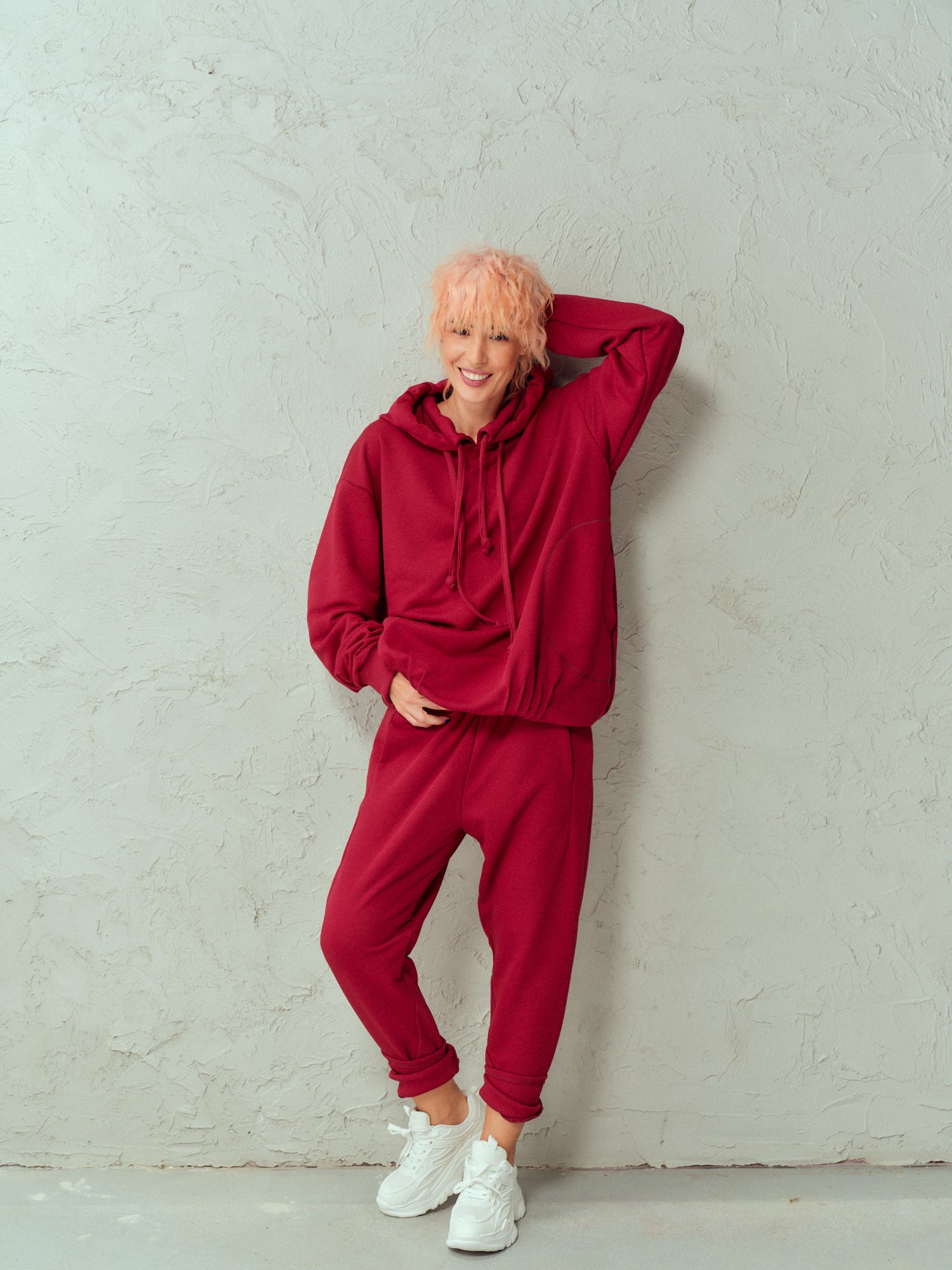 Pleated Red Activewear Set