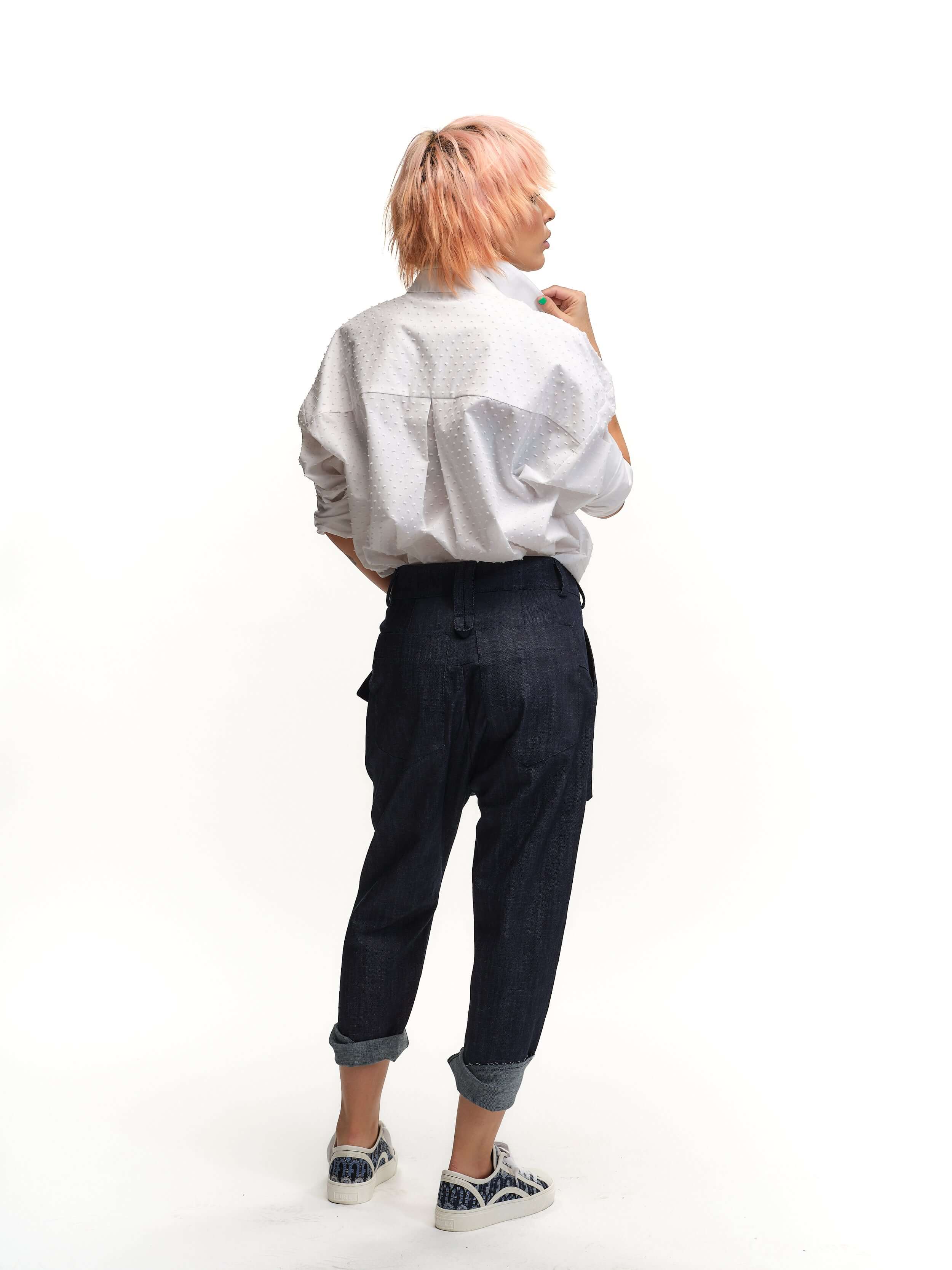 Swiss-Dot Button-Down Shirt