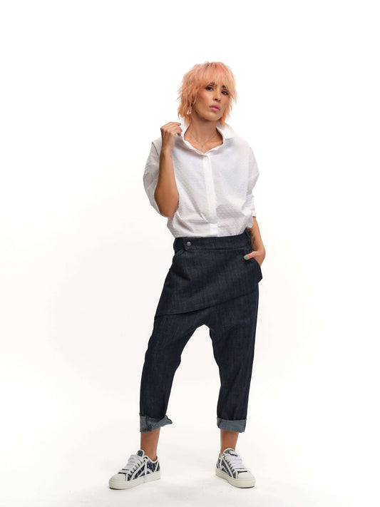 Swiss-Dot Button-Down Shirt