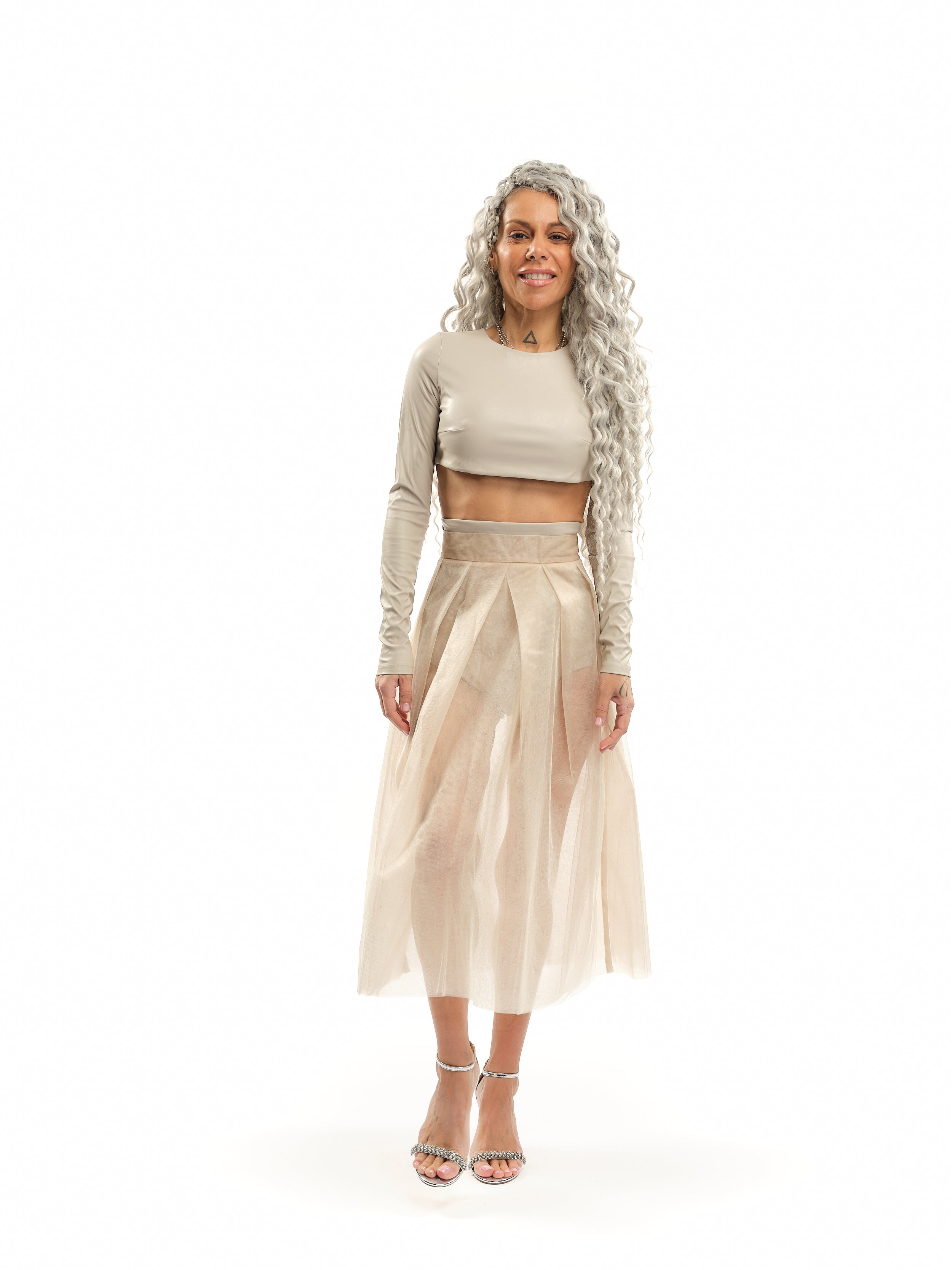 Beige Edgy 3-Piece Co-Ord Set