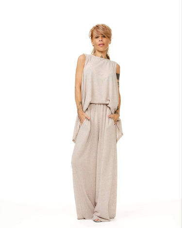 Twist-Back Linen-Blend Co-Ord Set
