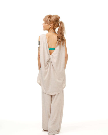 Twist-Back Linen-Blend Co-Ord Set
