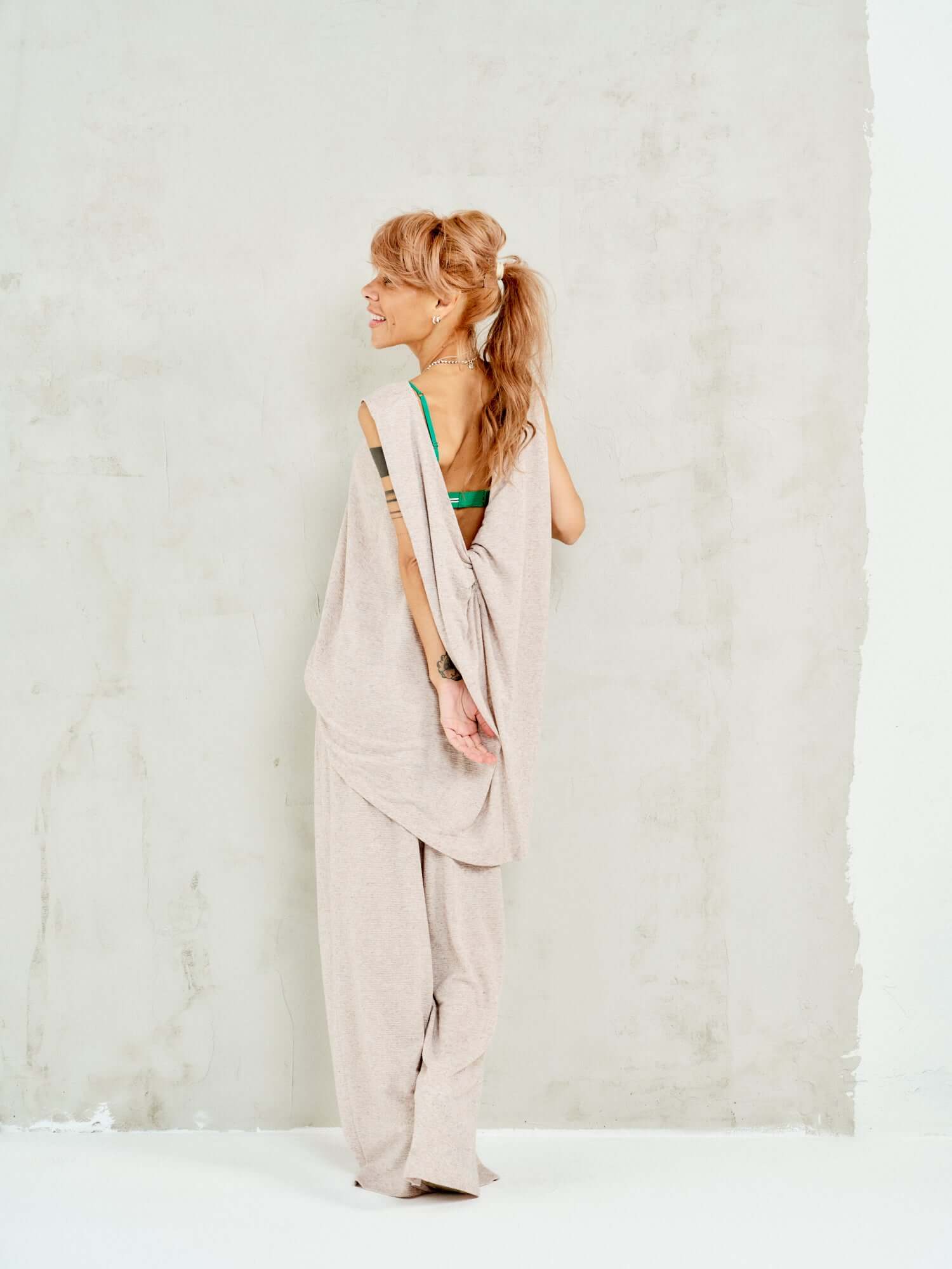 Twist-Back Linen-Blend Co-Ord Set