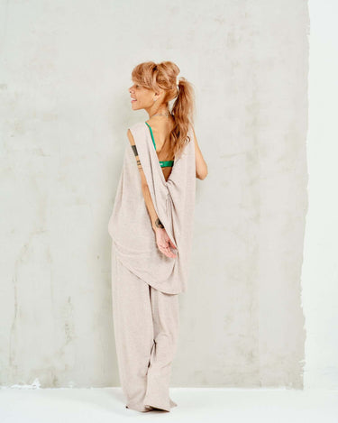 Twist-Back Linen-Blend Co-Ord Set
