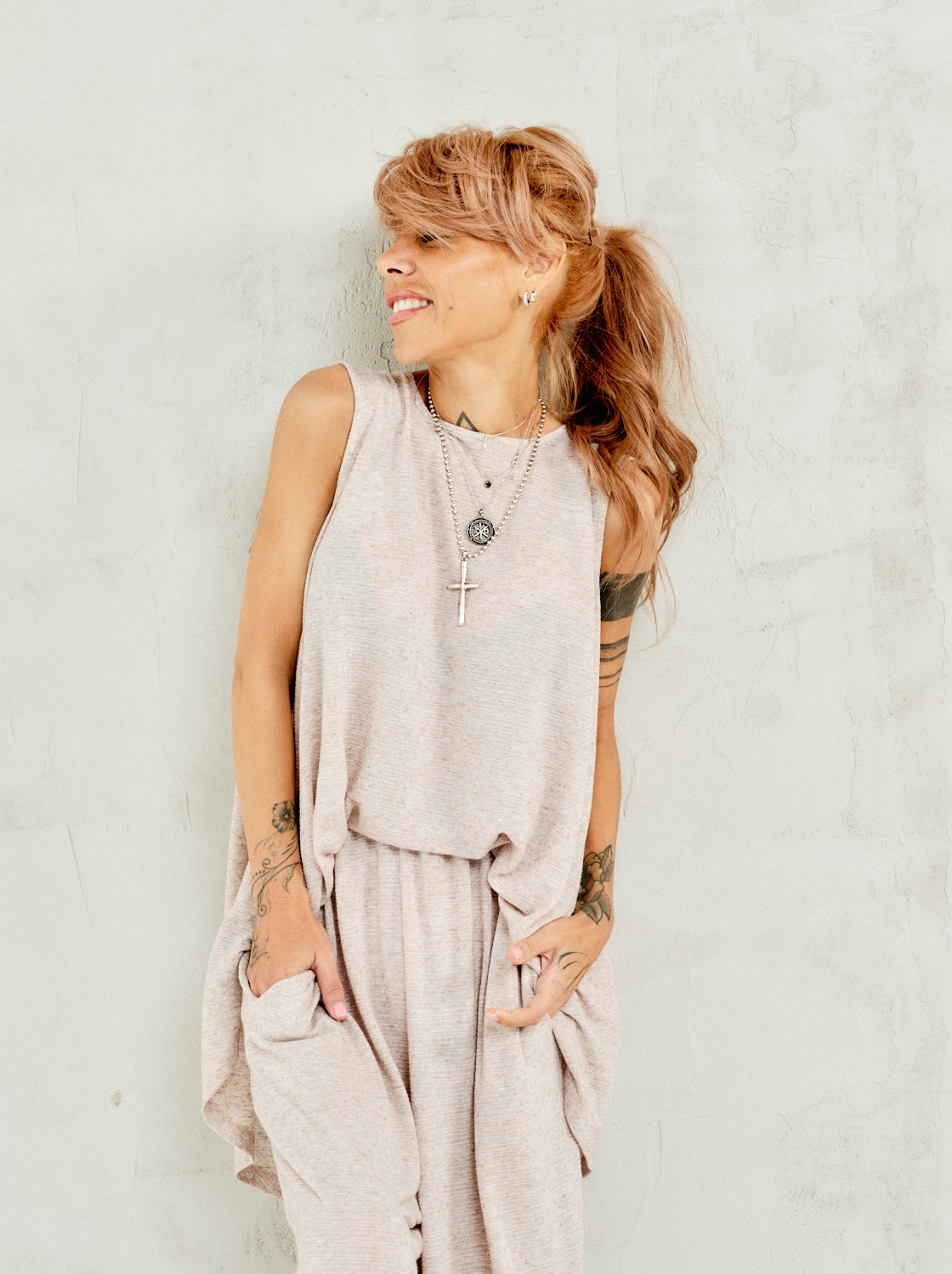 Twist-Back Linen-Blend Co-Ord Set