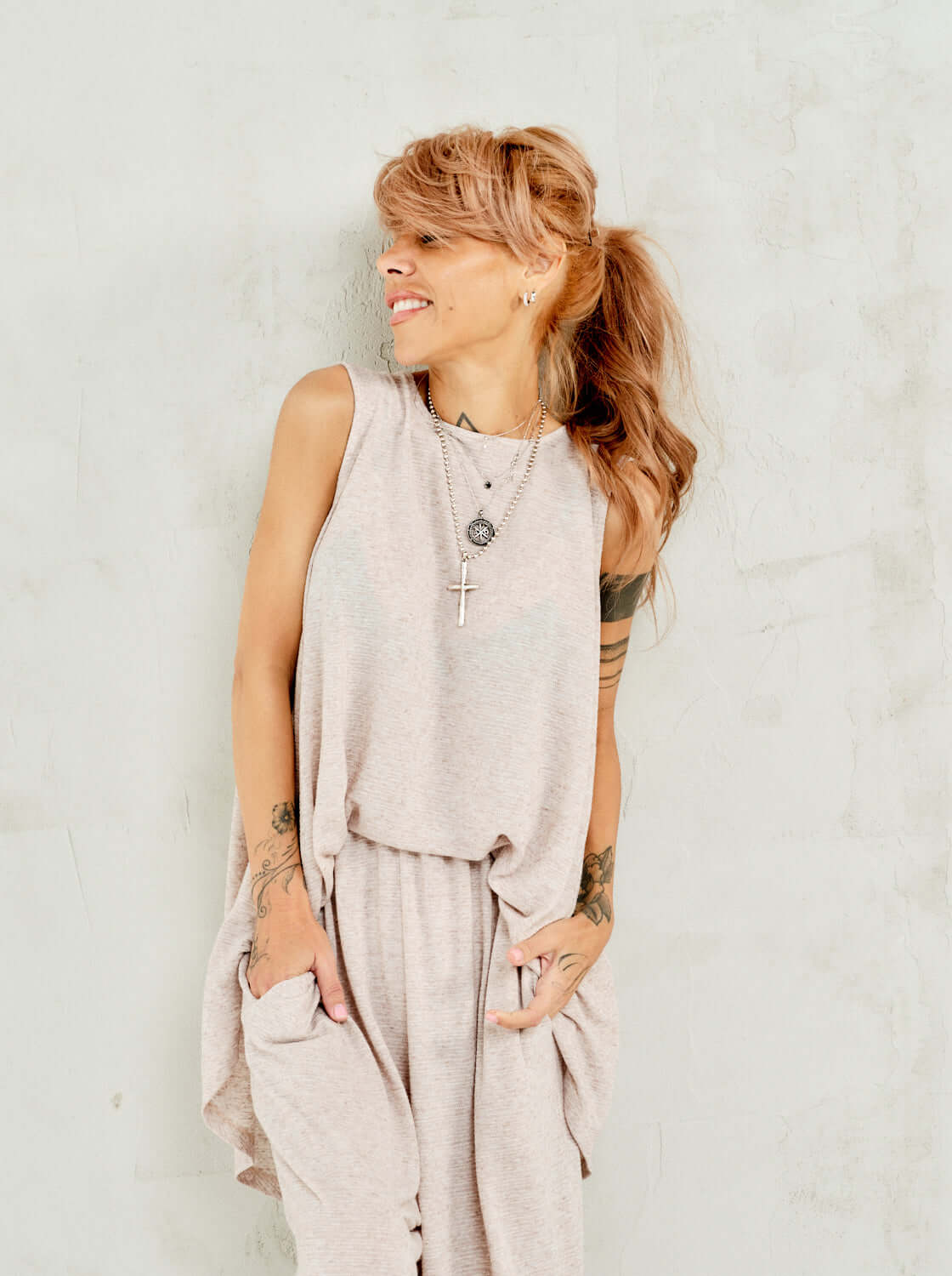 Twist-Back Linen-Blend Co-Ord Set