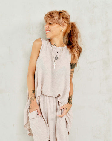Twist-Back Linen-Blend Co-Ord Set