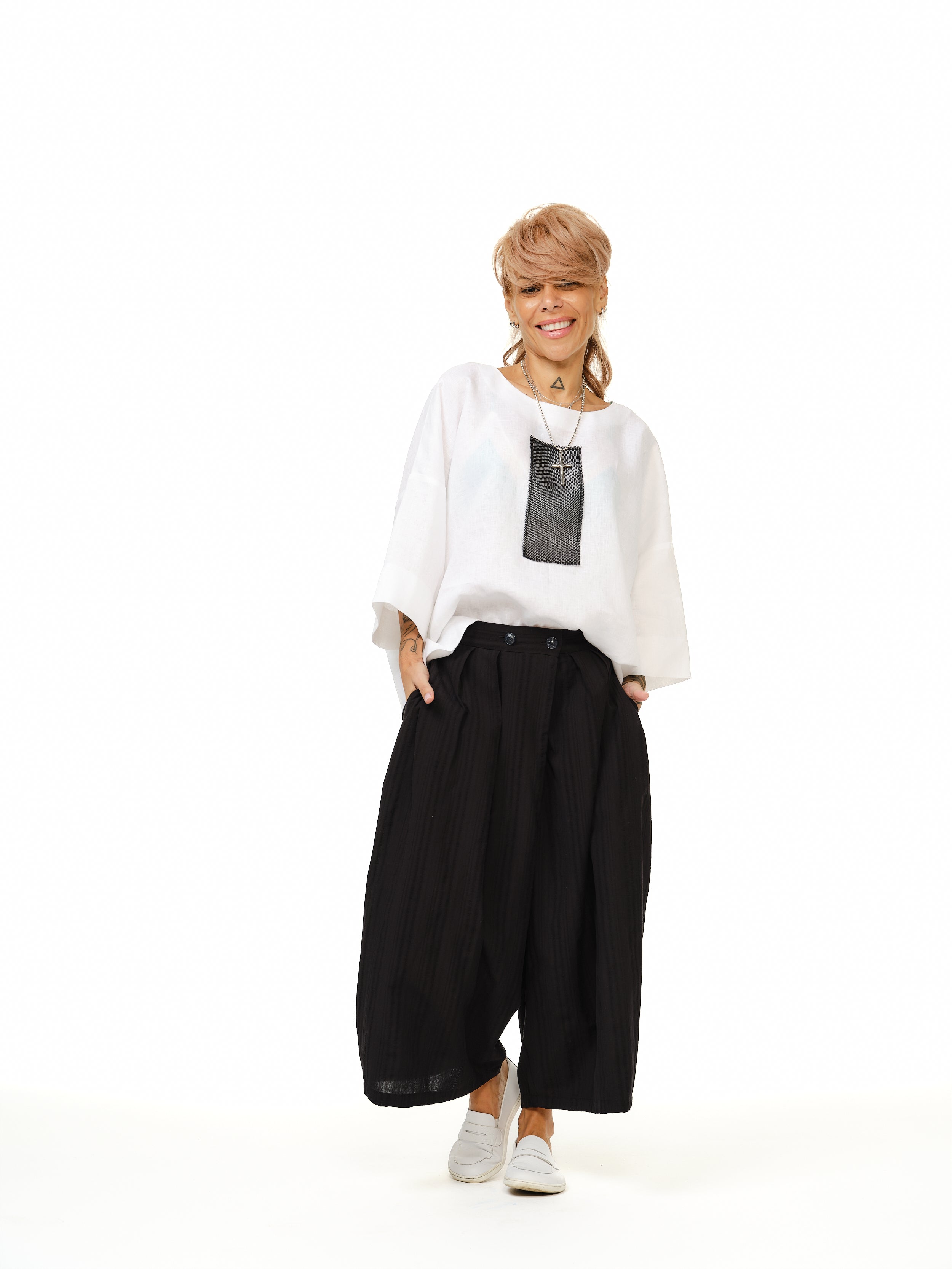 Boxy Linen-Cotton Top