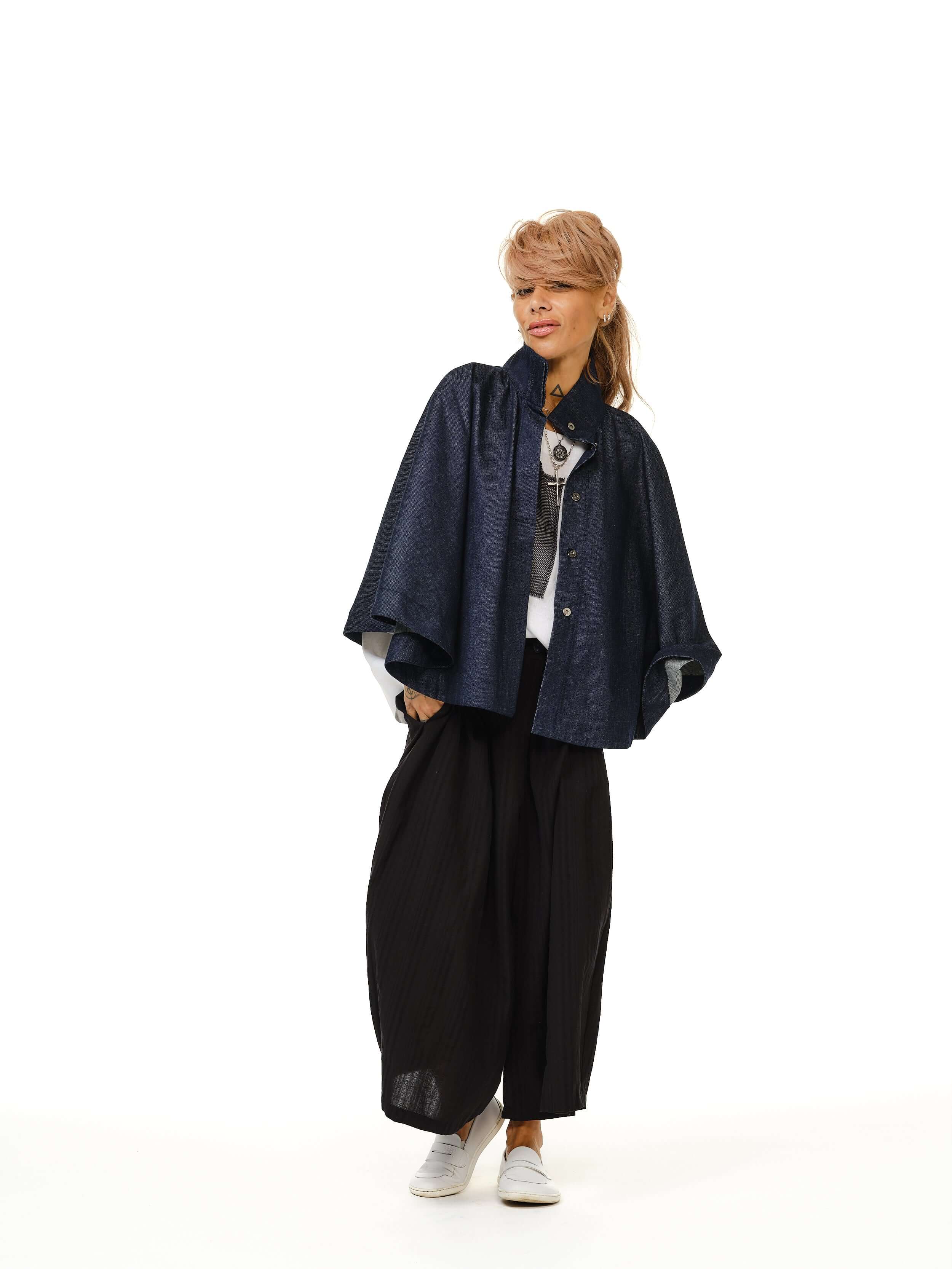 Denim Cape Jacket