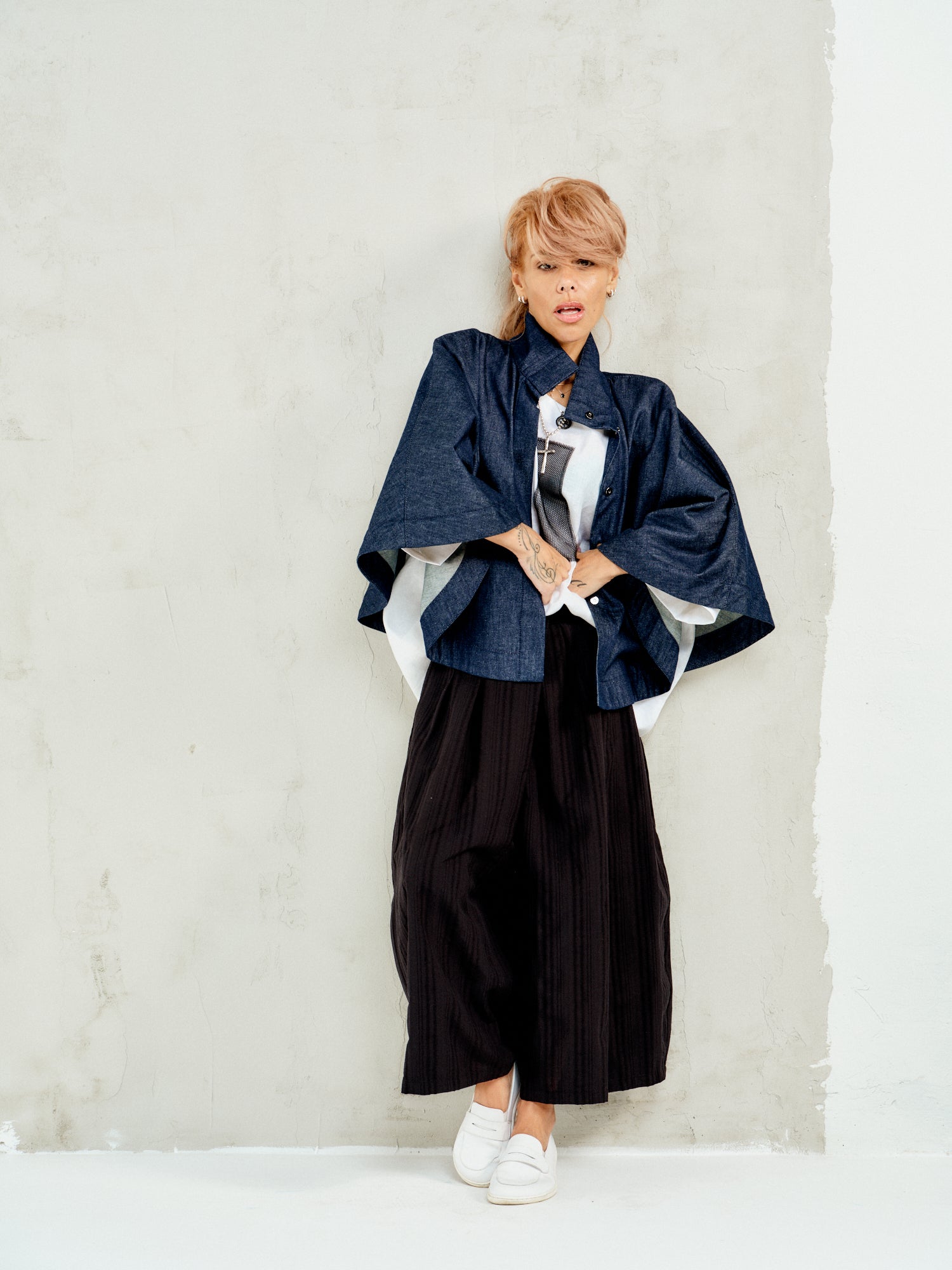 Denim Cape Jacket