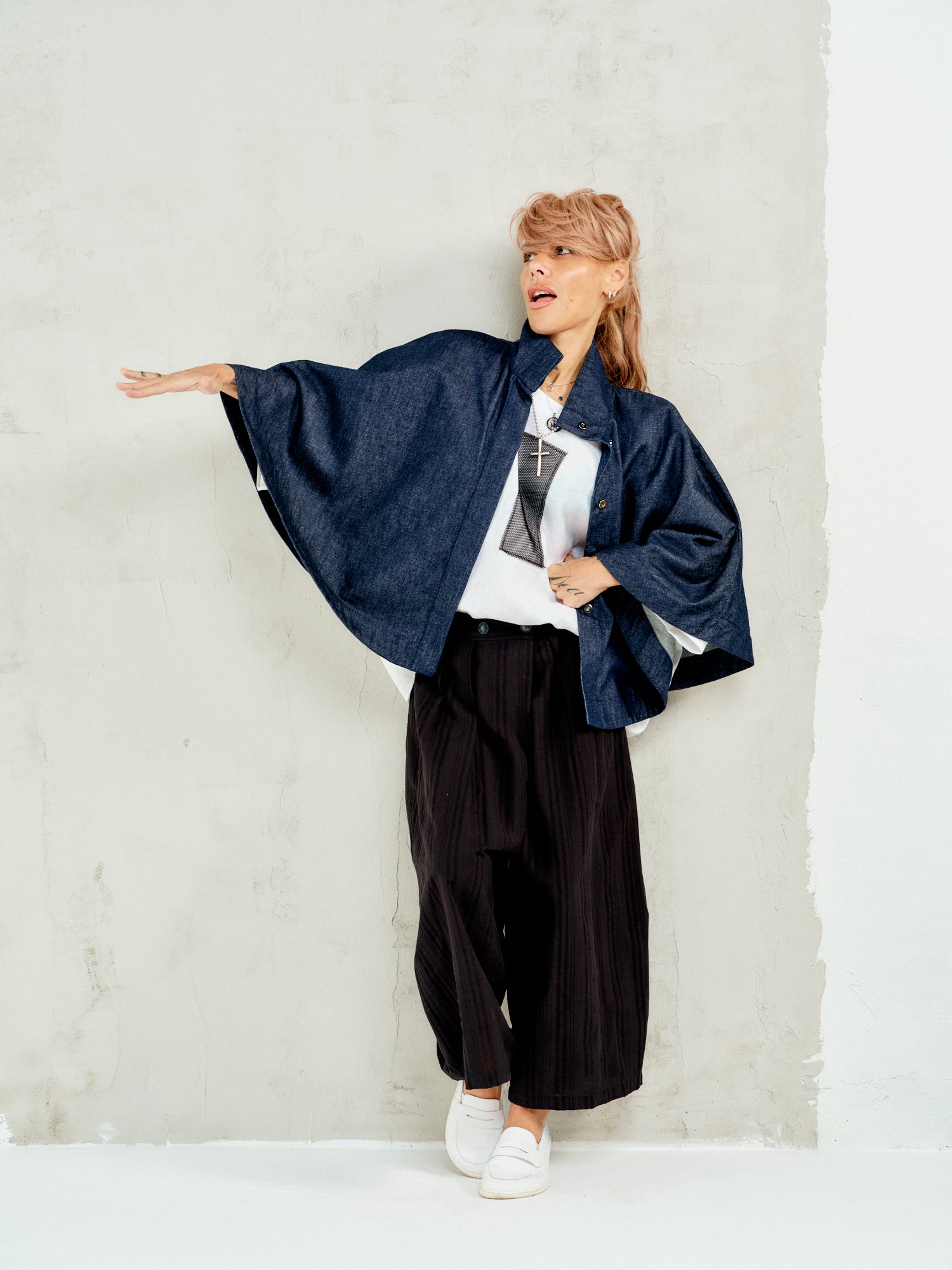Denim Cape Jacket