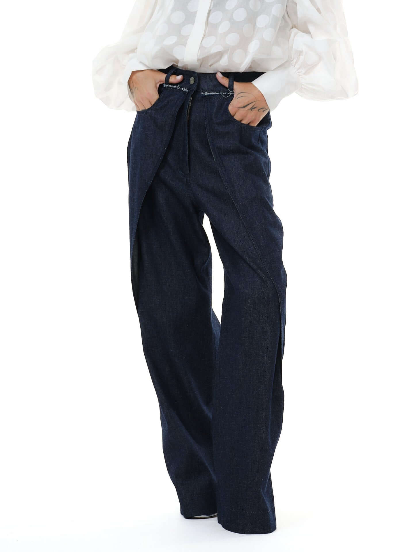 Denim Wide-Leg Jeans