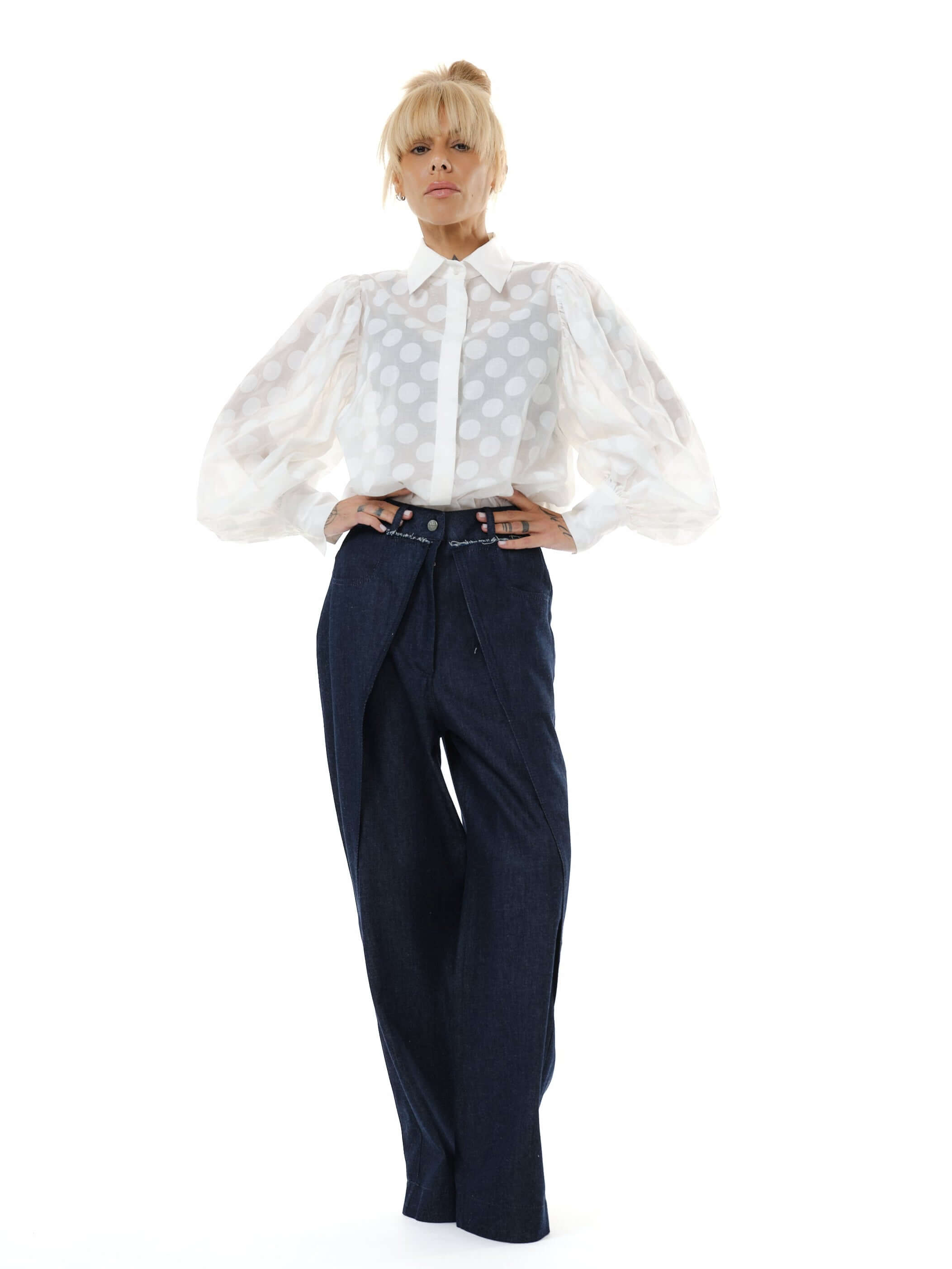 Denim Wide-Leg Jeans