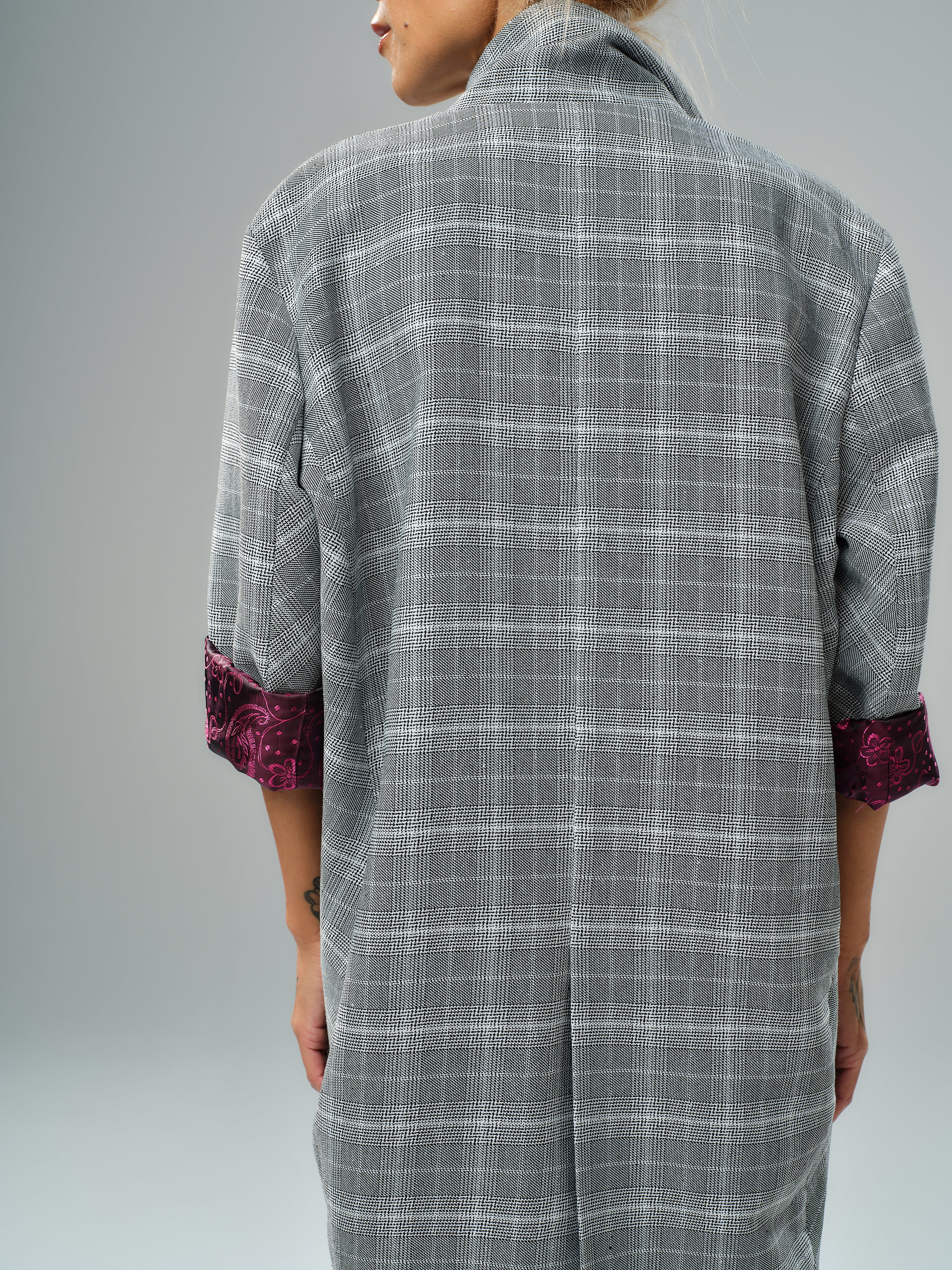 Checked Blazer And Culotte Co-Ord Set