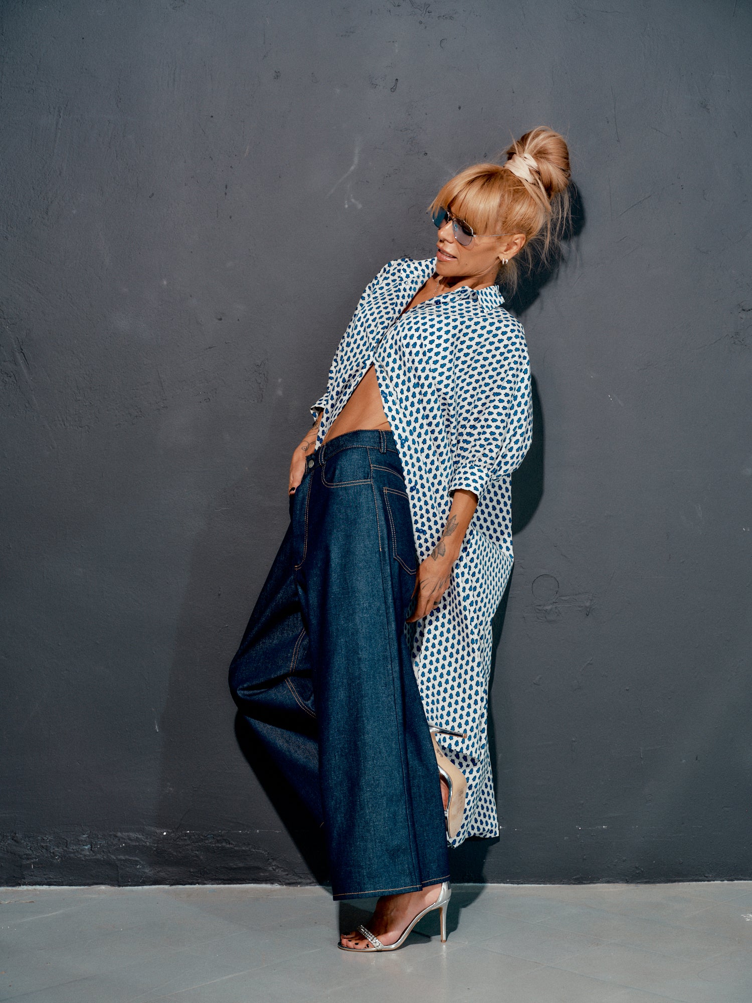 Wide-leg Denim Jeans